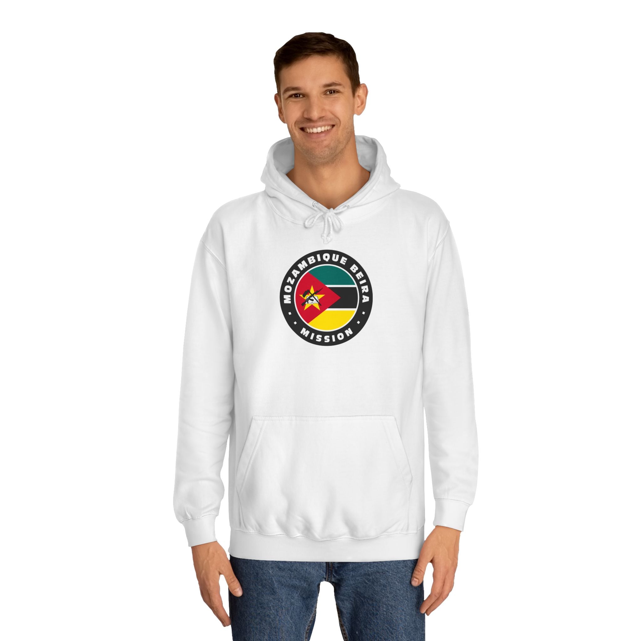 Mozambique Beira Mission Flag Logo (Black Border) College Hoodie - Mission Wishlist - LDS Missionary Gift Store