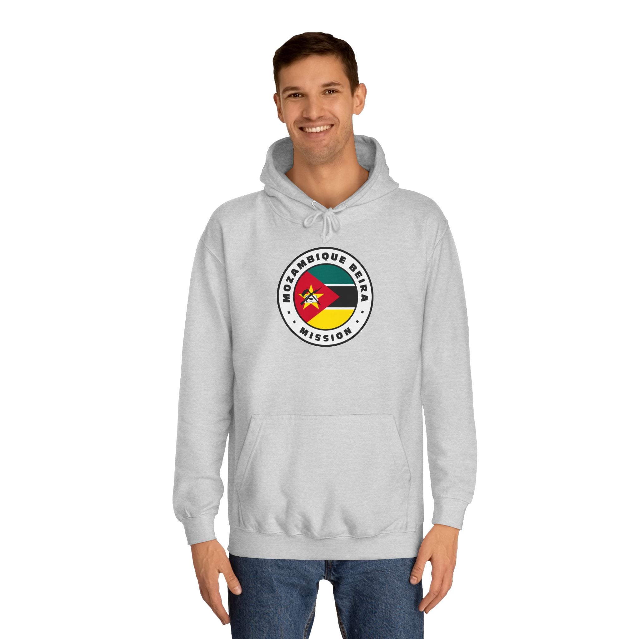 Mozambique Beira Mission Flag Logo (White Border) College Hoodie - Mission Wishlist - LDS Missionary Gift Store