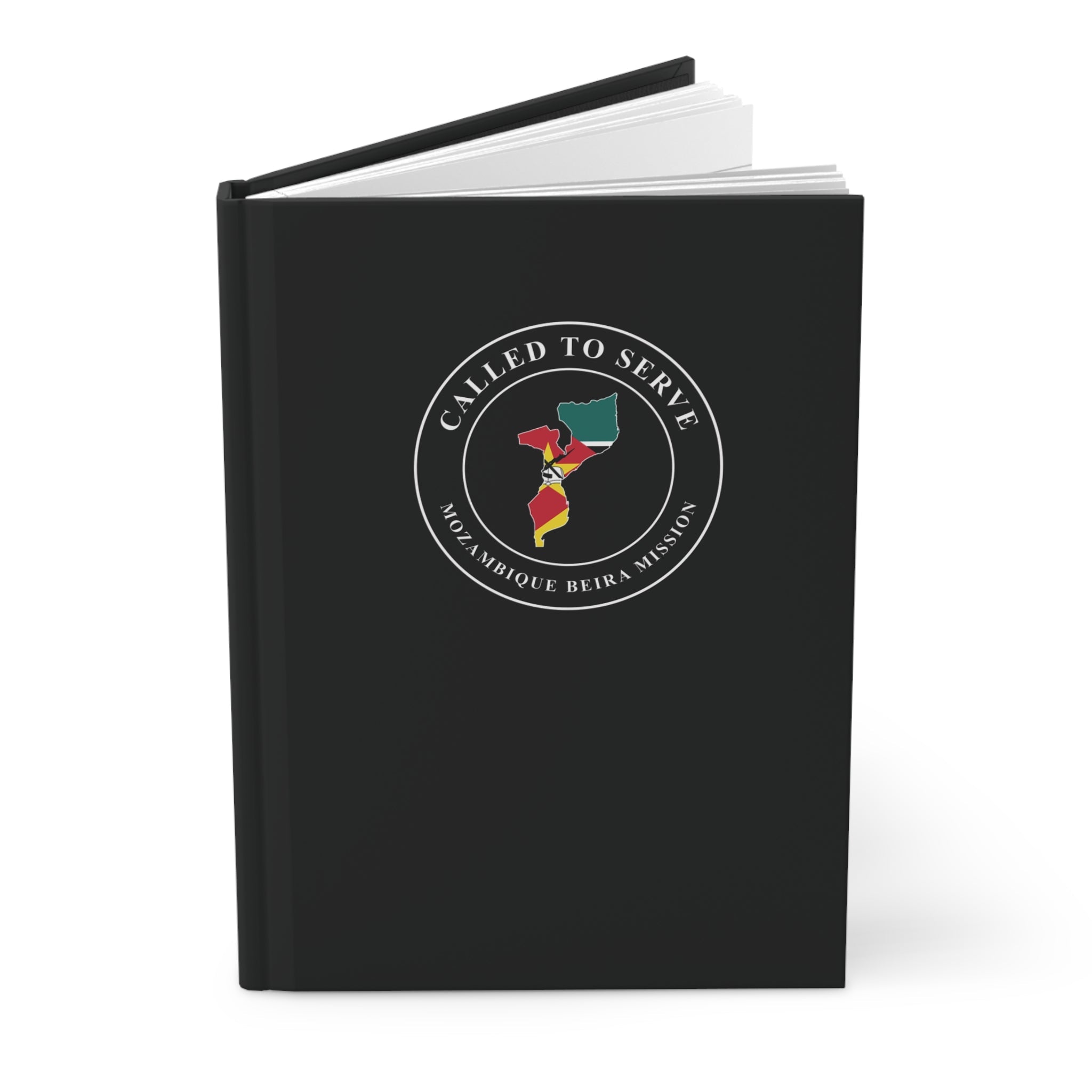 Mozambique Beira Mission Flag Map Called to Serve Black Hardcover Journal Matte - Latter-Day Saint LDS Missionary Gift - Book of Mormon