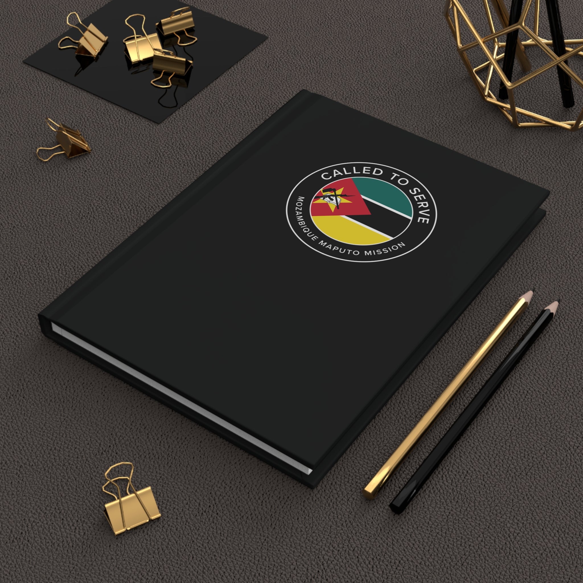 Mozambique Maputo Mission Circle Flag Called to Serve Black Hardcover Journal Matte - Mission Wishlist - LDS Missionary Gift Store