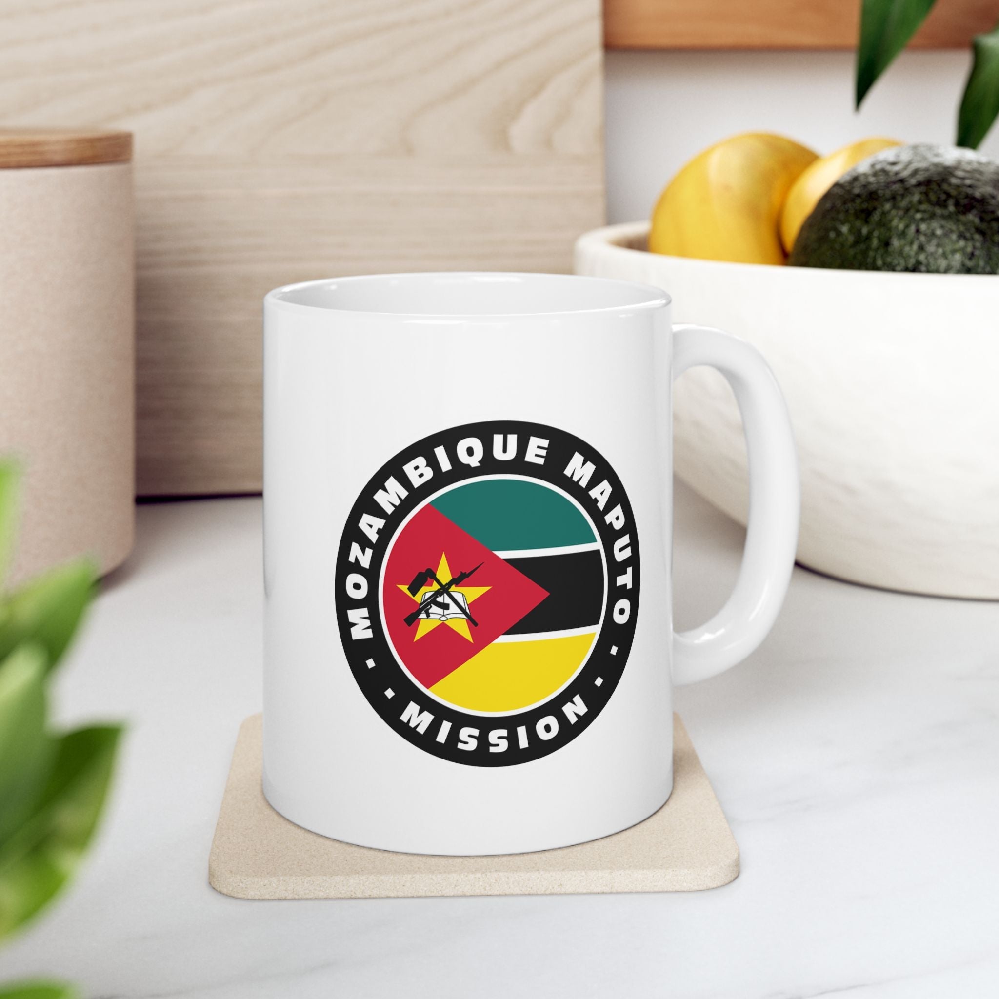 Mozambique Maputo Mission Circular Flag White Ceramic Mug - Latter-Day Saint LDS Missionary Gift - Book of Mormon