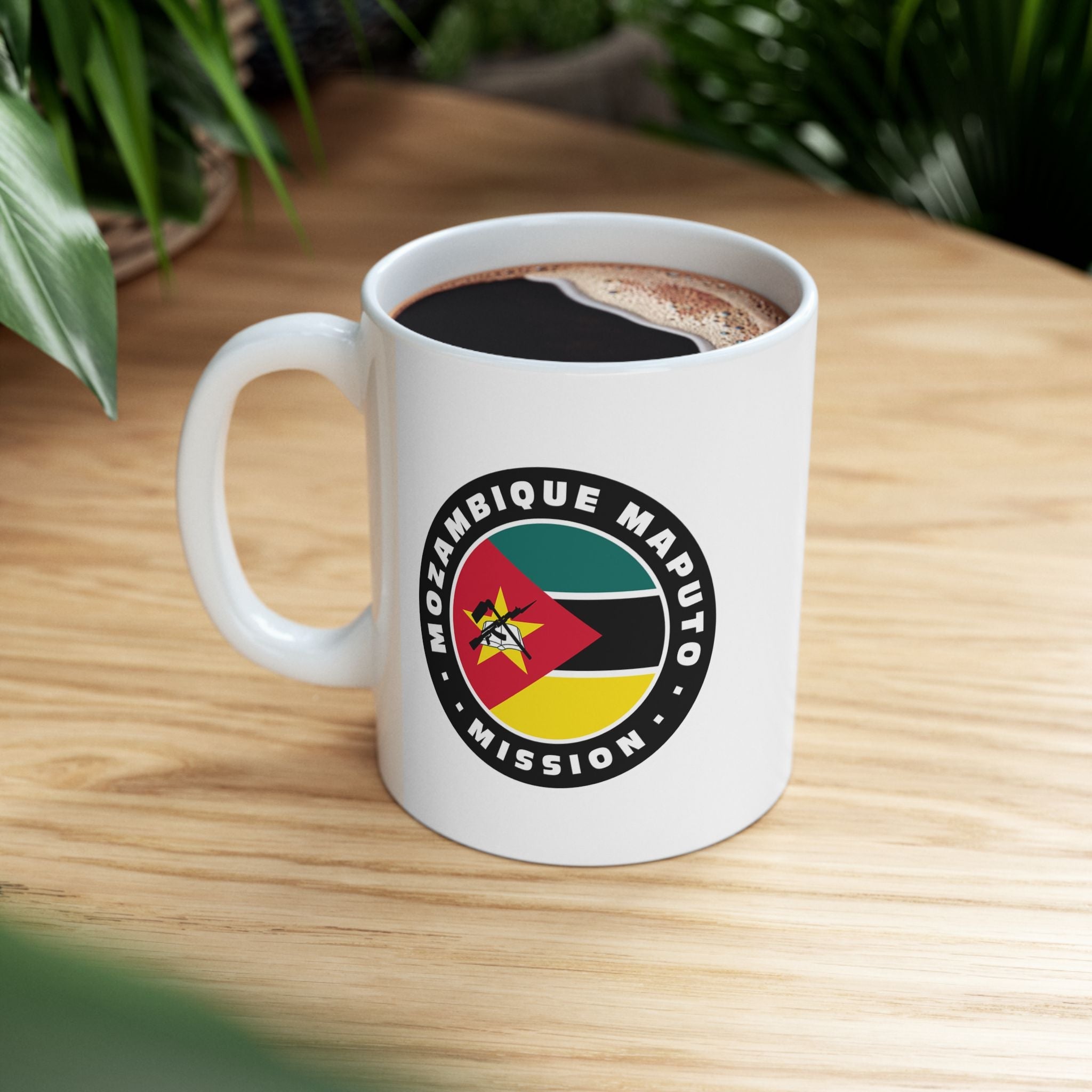Mozambique Maputo Mission Circular Flag White Ceramic Mug - Latter-Day Saint LDS Missionary Gift - Book of Mormon