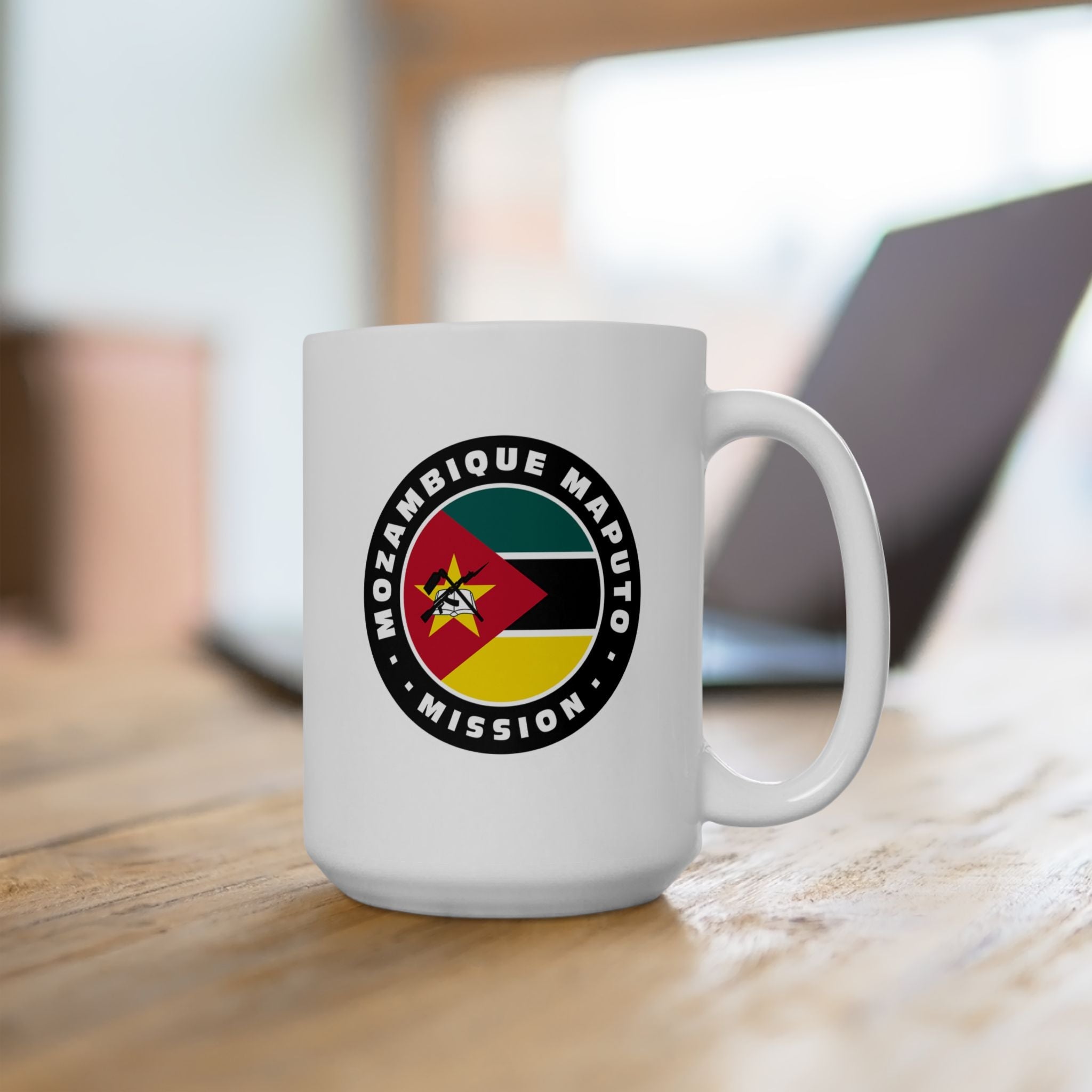 Mozambique Maputo Mission Circular Flag White Ceramic Mug - Latter-Day Saint LDS Missionary Gift - Book of Mormon