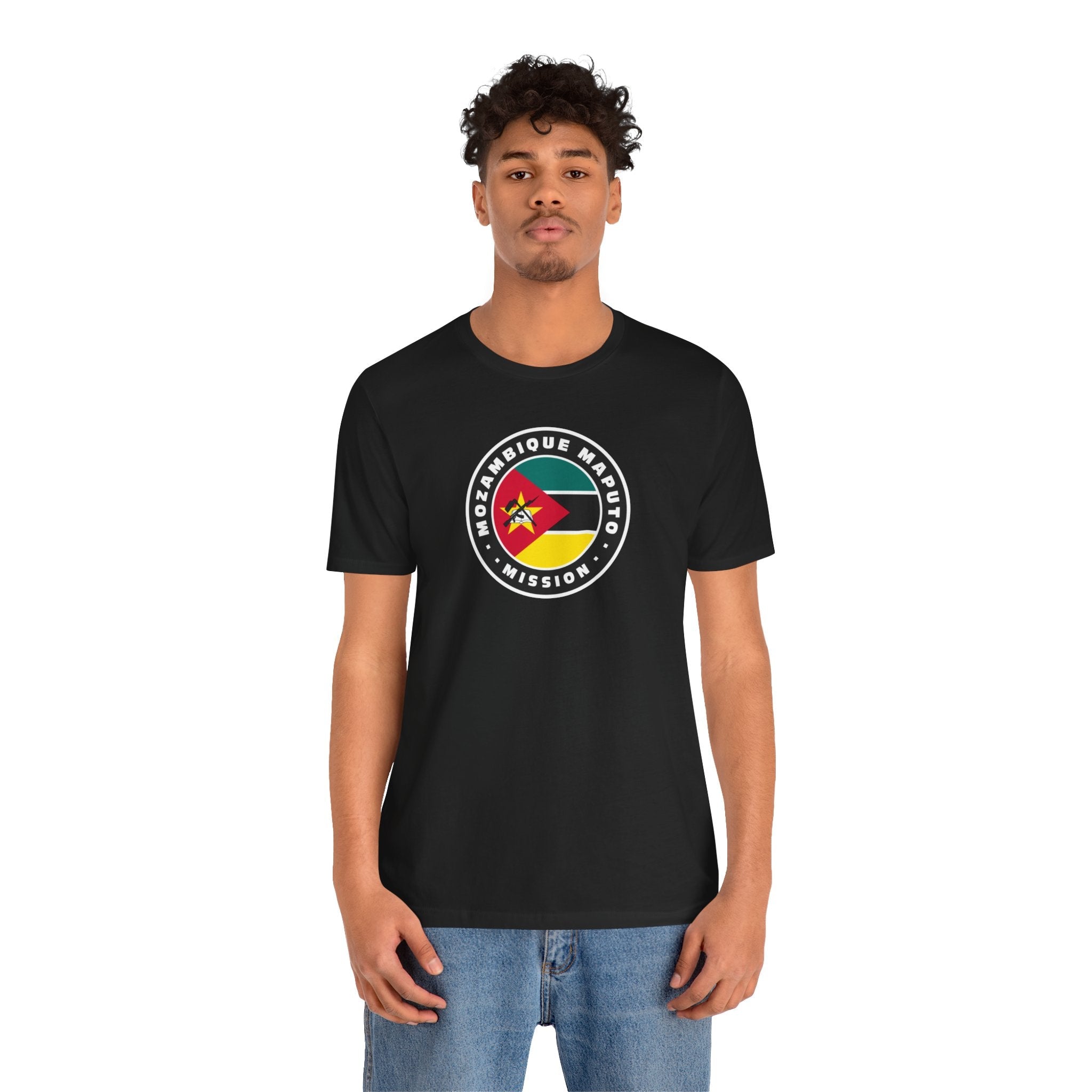 Mozambique Maputo Mission Flag Logo (Black Border) T-shirt - Mission Wishlist - LDS Missionary Gift Store