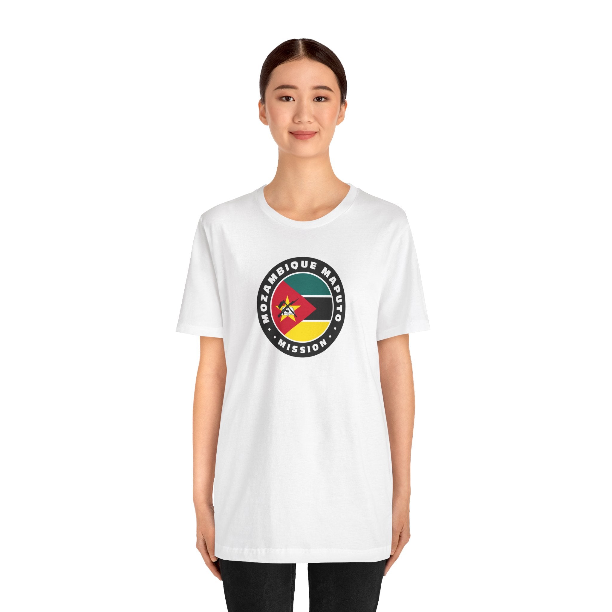 Mozambique Maputo Mission Flag Logo (Black Border) T-shirt - Mission Wishlist - LDS Missionary Gift Store
