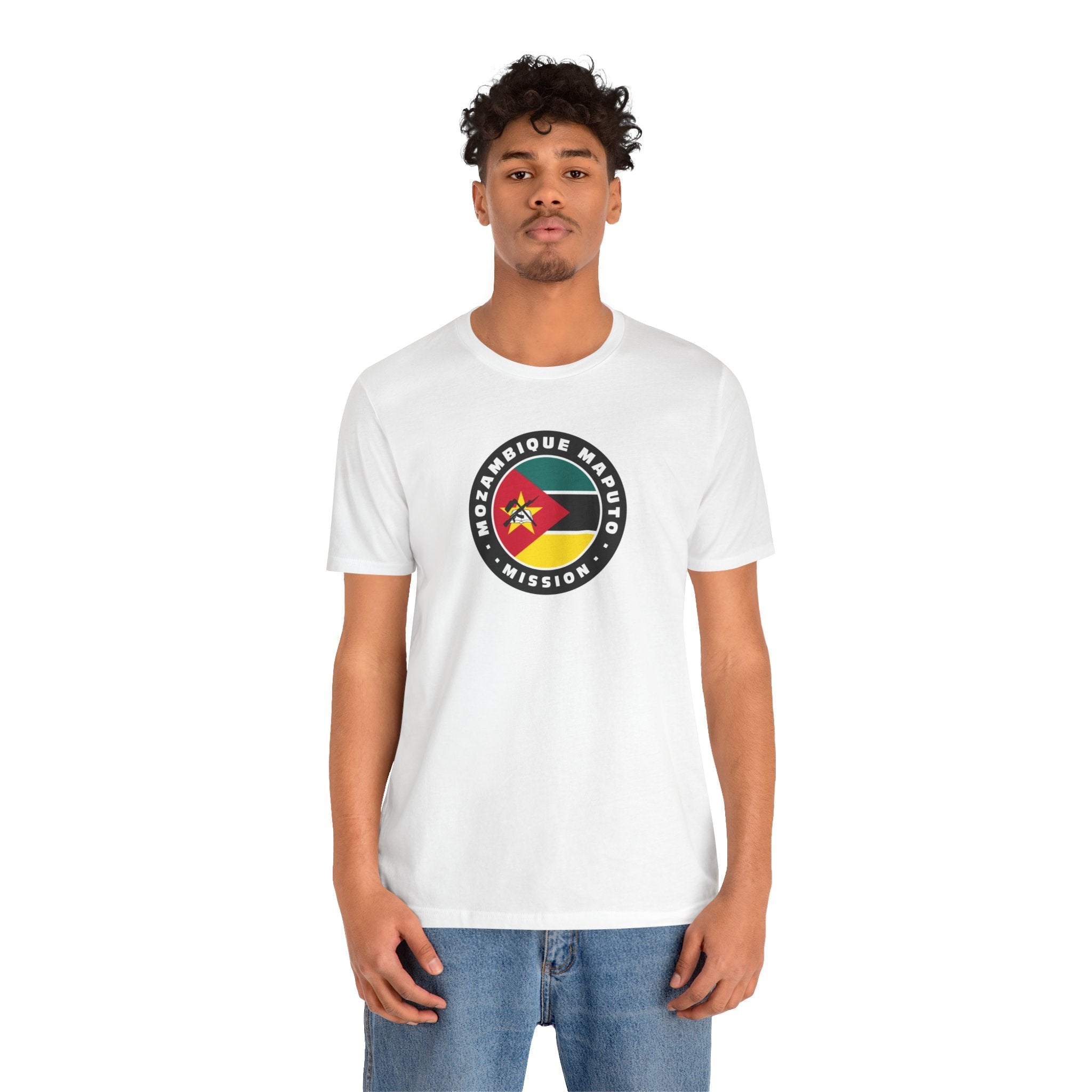 Mozambique Maputo Mission Flag Logo (Black Border) T-shirt - Mission Wishlist - LDS Missionary Gift Store