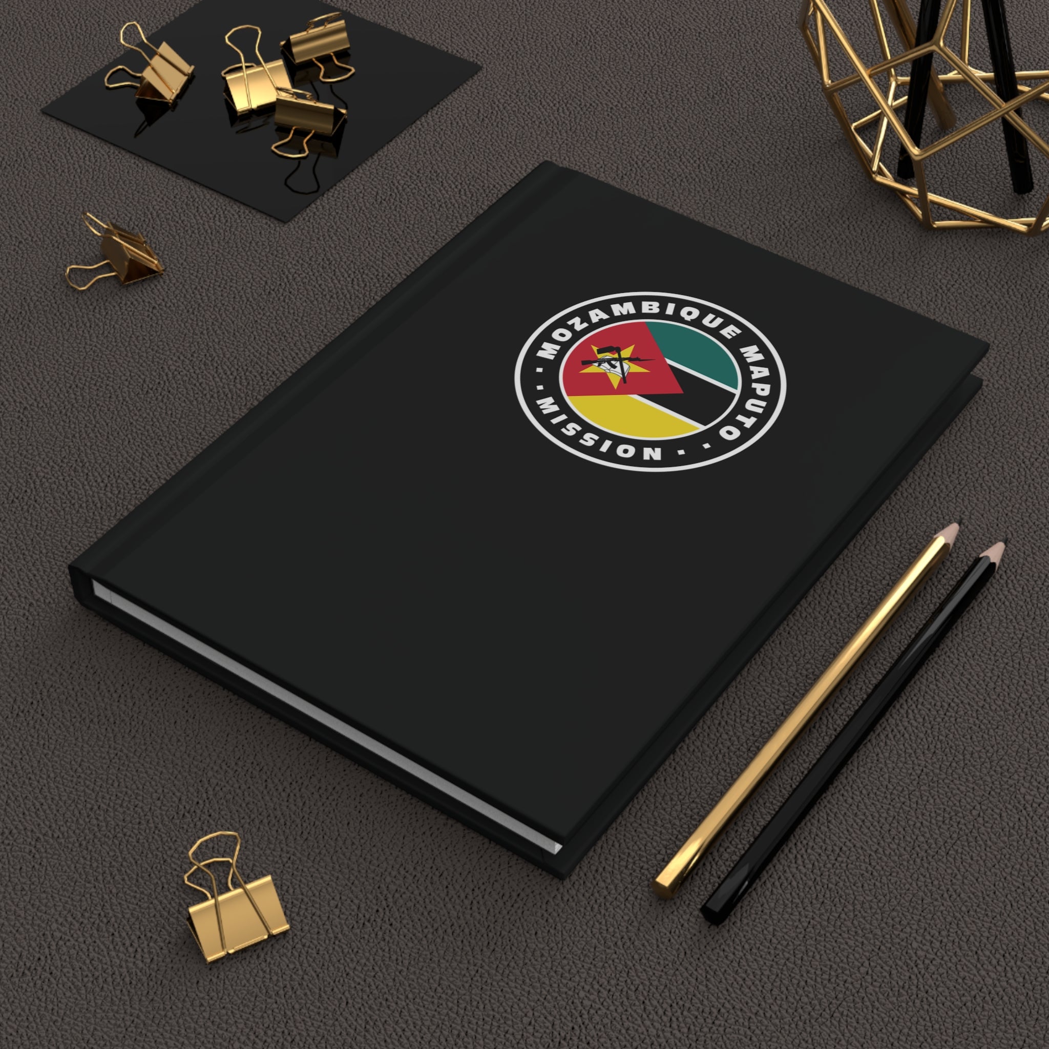 Mozambique Maputo Mission Logo Design Black Hardcover Journal Matte - Mission Wishlist - LDS Missionary Gift Store
