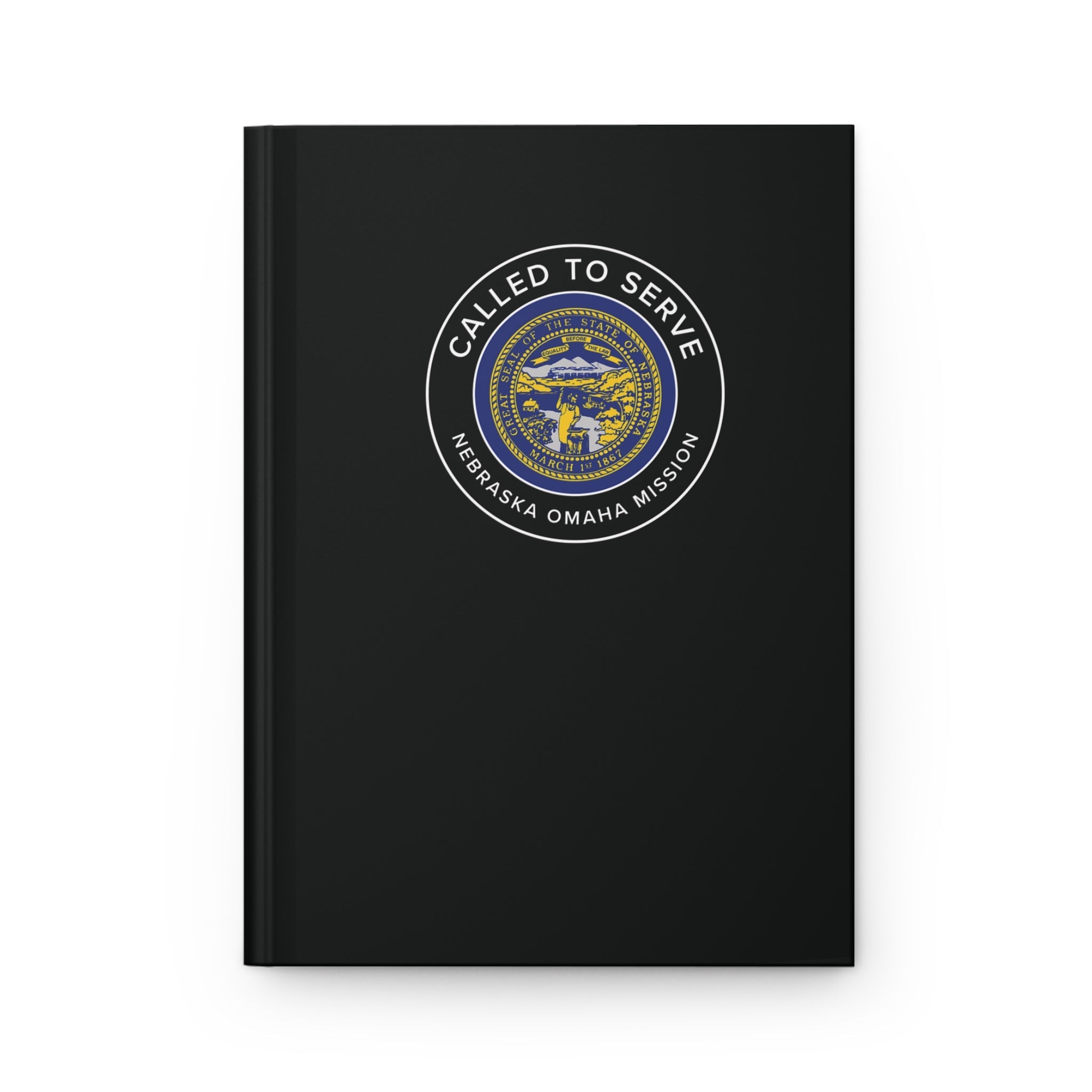 Nebraska Omaha Mission Circle Flag Called to Serve Black Hardcover Journal Matte - Mission Wishlist - LDS Missionary Gift Store