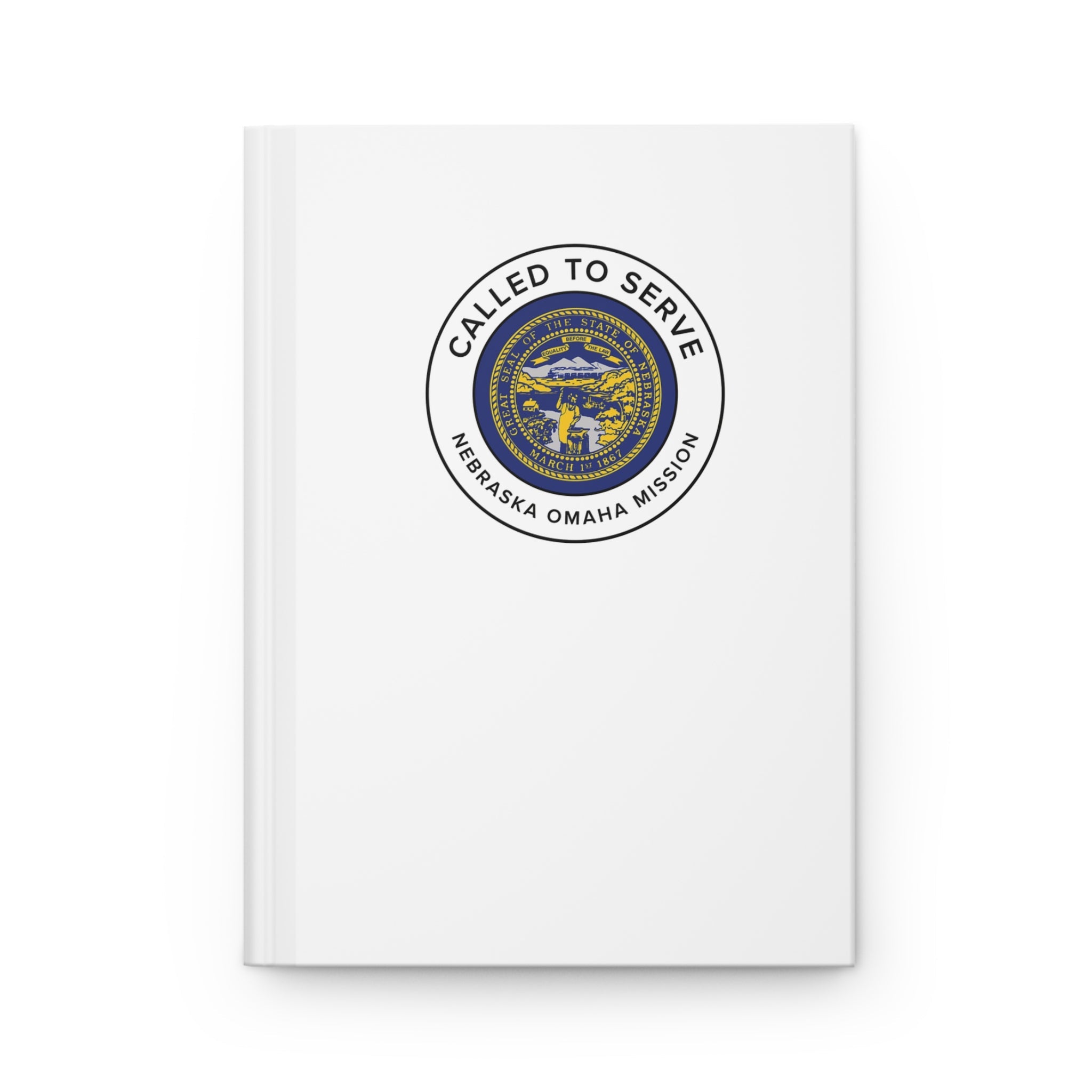 Nebraska Omaha Mission Circle Flag Called to Serve White Hardcover Journal Matte - Mission Wishlist - LDS Missionary Gift Store