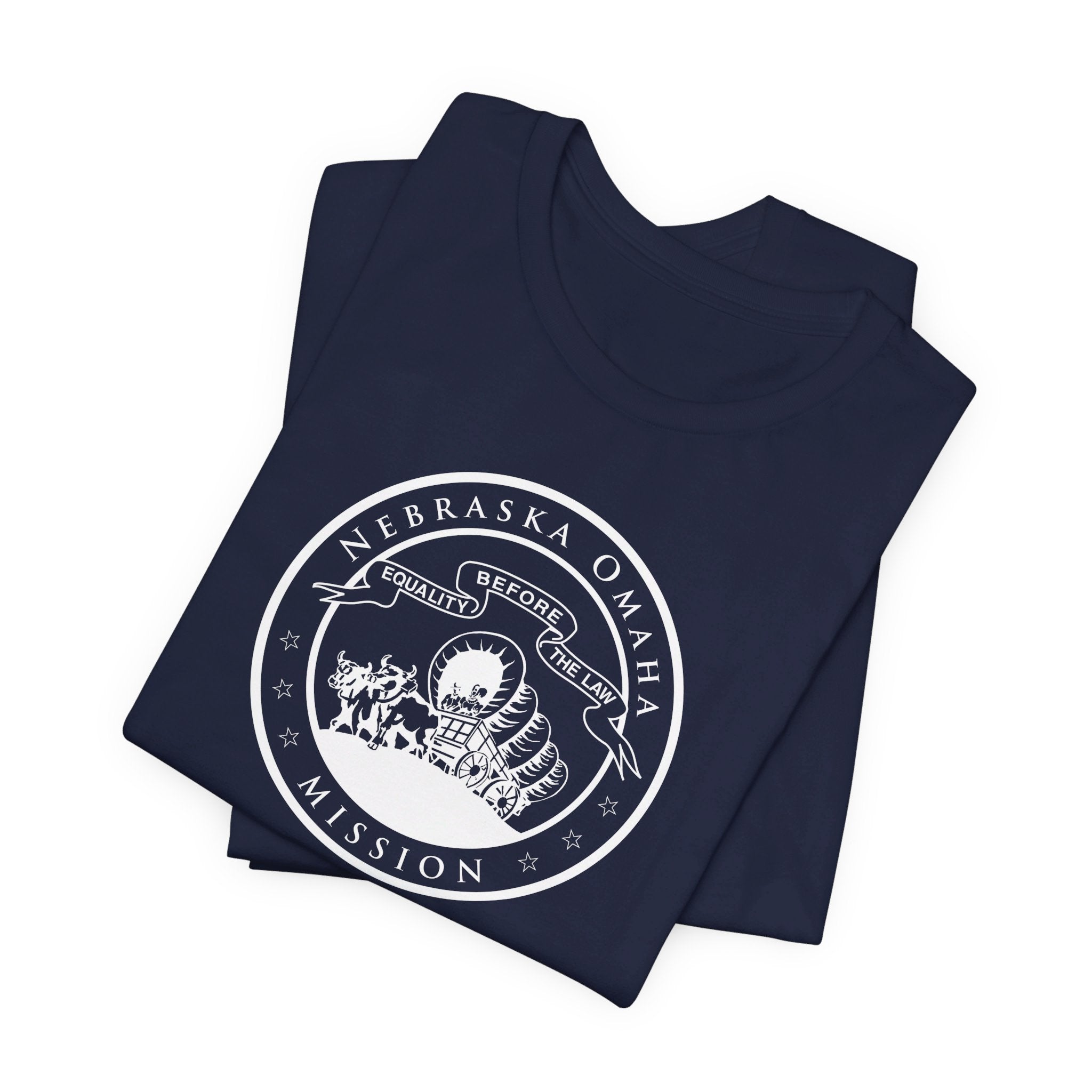 Nebraska Omaha Mission Circular Monochrome Logo T-Shirt - Mission Wishlist - LDS Missionary Gift Store