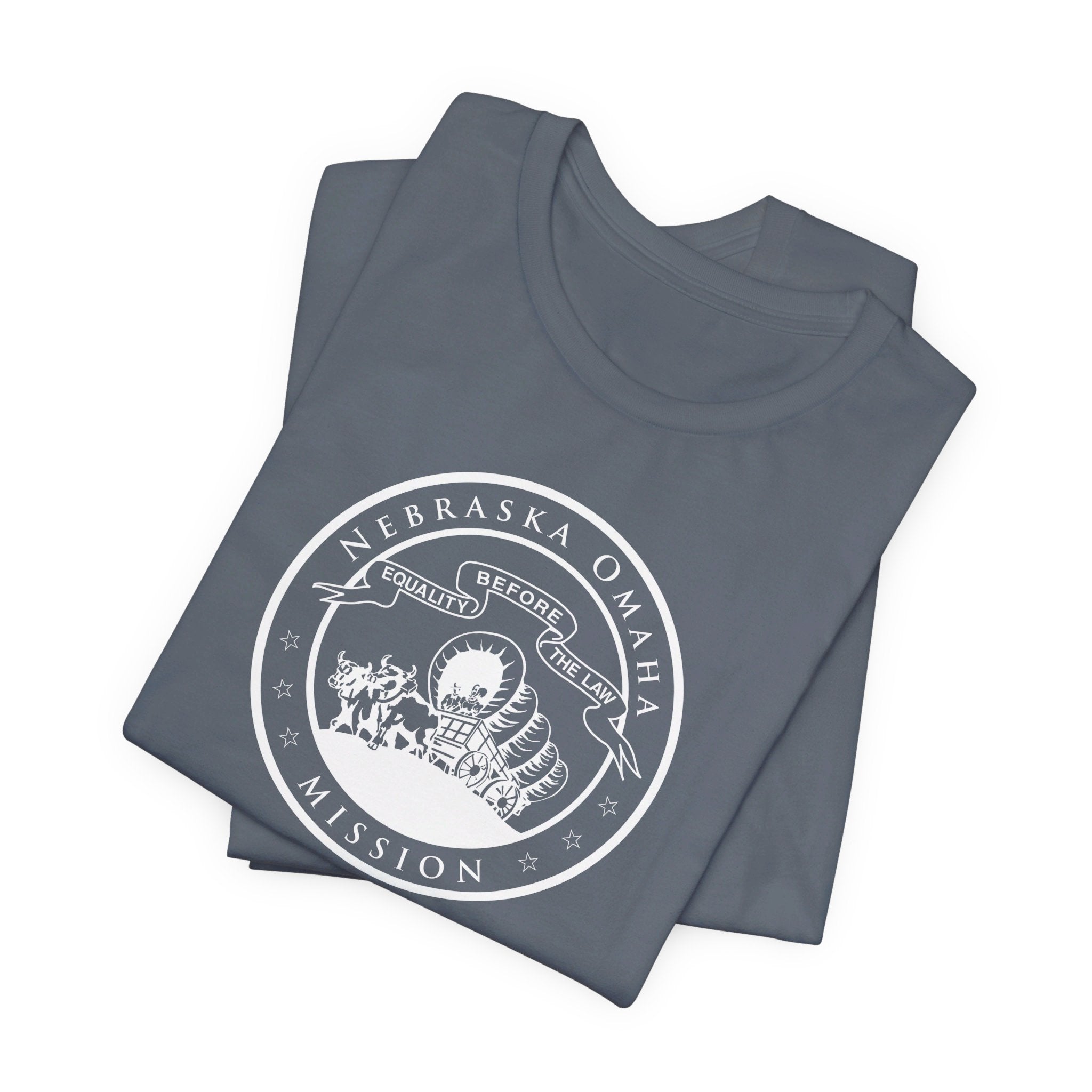 Nebraska Omaha Mission Circular Monochrome Logo T-Shirt - Mission Wishlist - LDS Missionary Gift Store