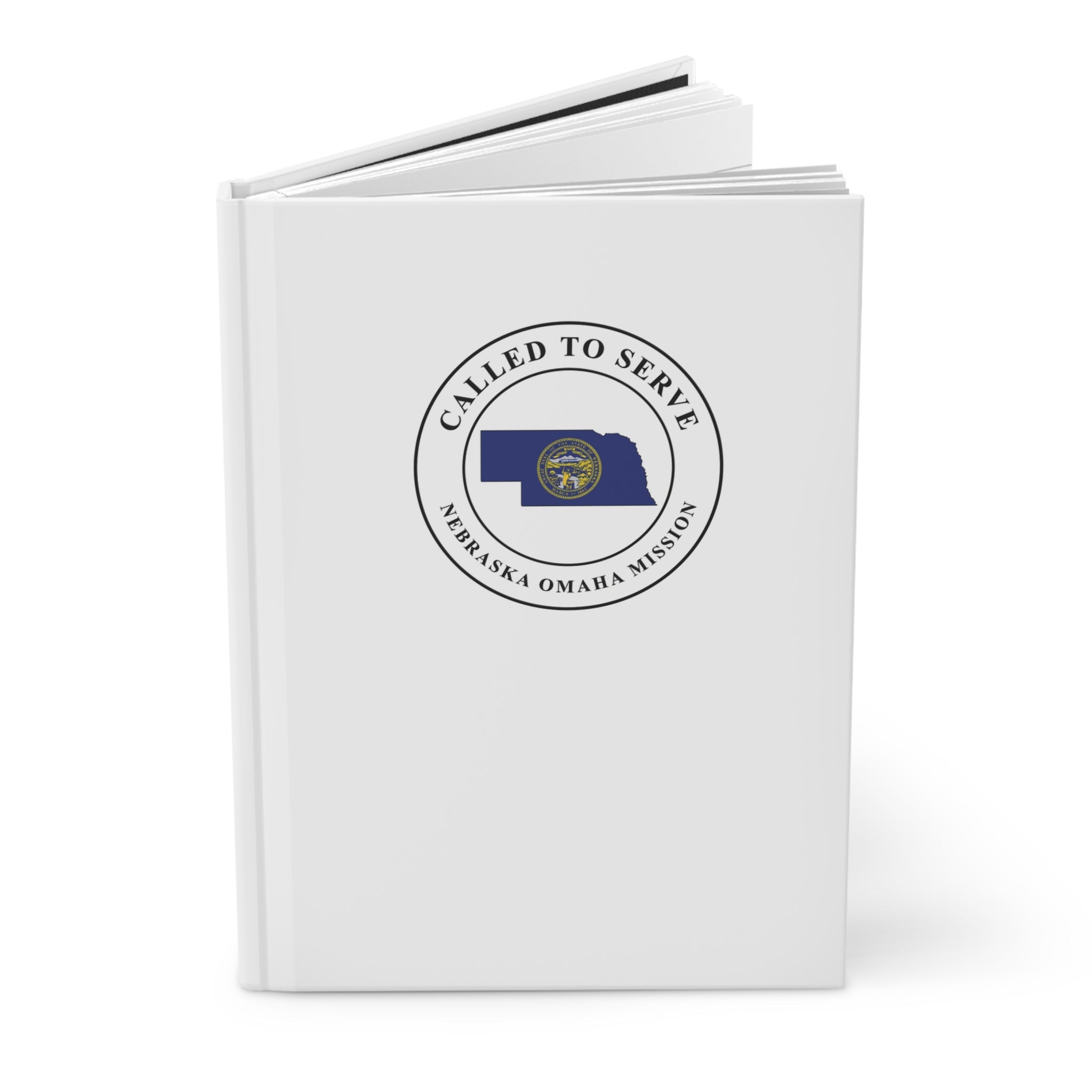 Nebraska Omaha Mission Flag Map Called to Serve White Hardcover Journal Matte - Mission Wishlist - LDS Missionary Gift Store