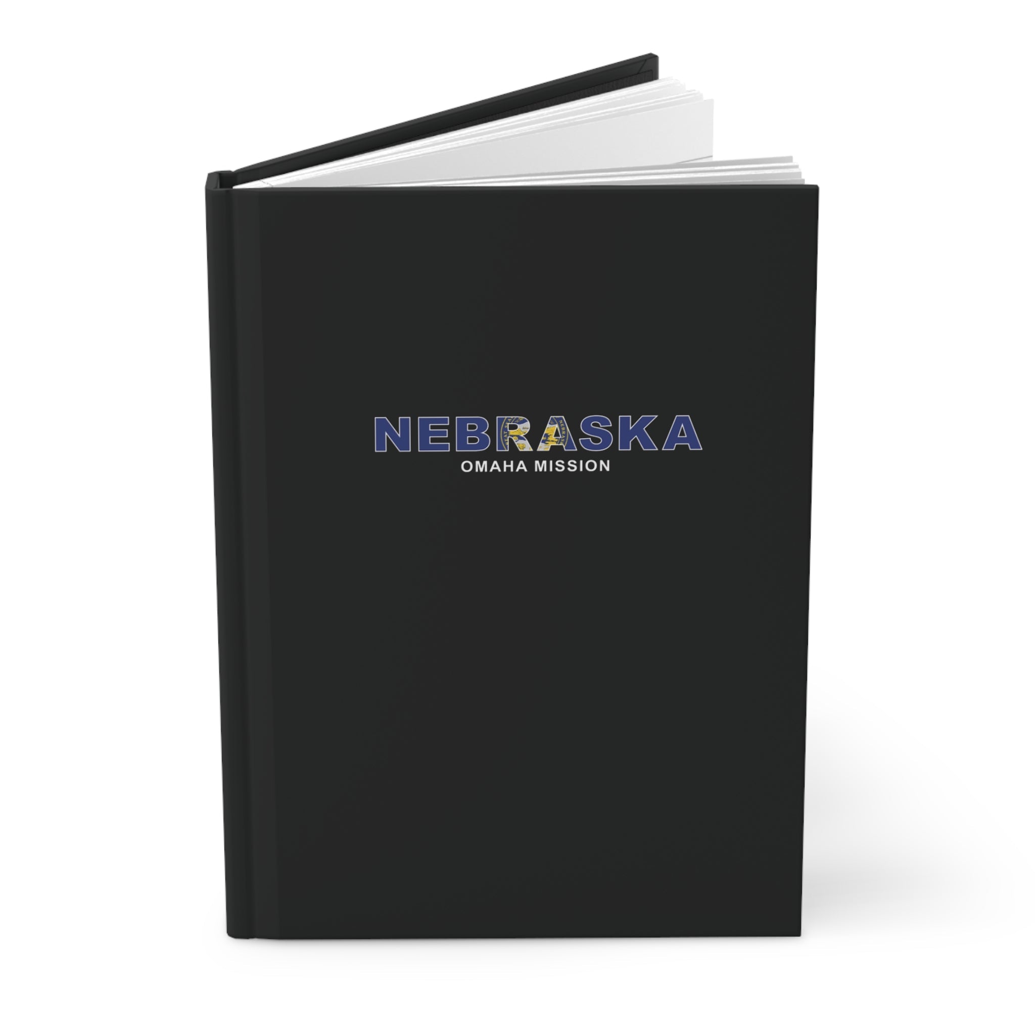 Nebraska Omaha Mission Flag Title Black Hardcover Journal Matte - Mission Wishlist - LDS Missionary Gift Store