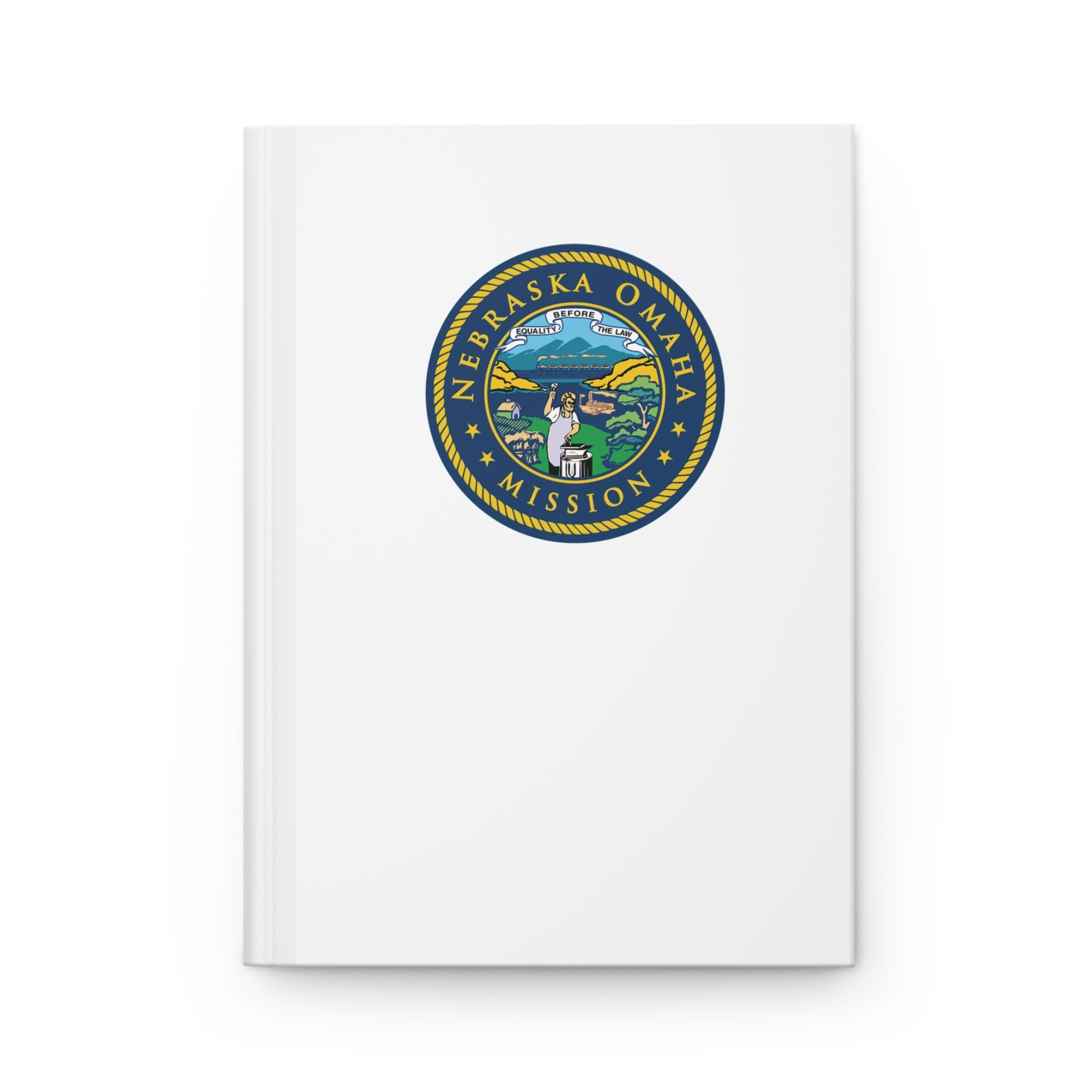 Nebraska Omaha Mission Logo Design White Hardcover Journal Matte - Mission Wishlist - LDS Missionary Gift Store