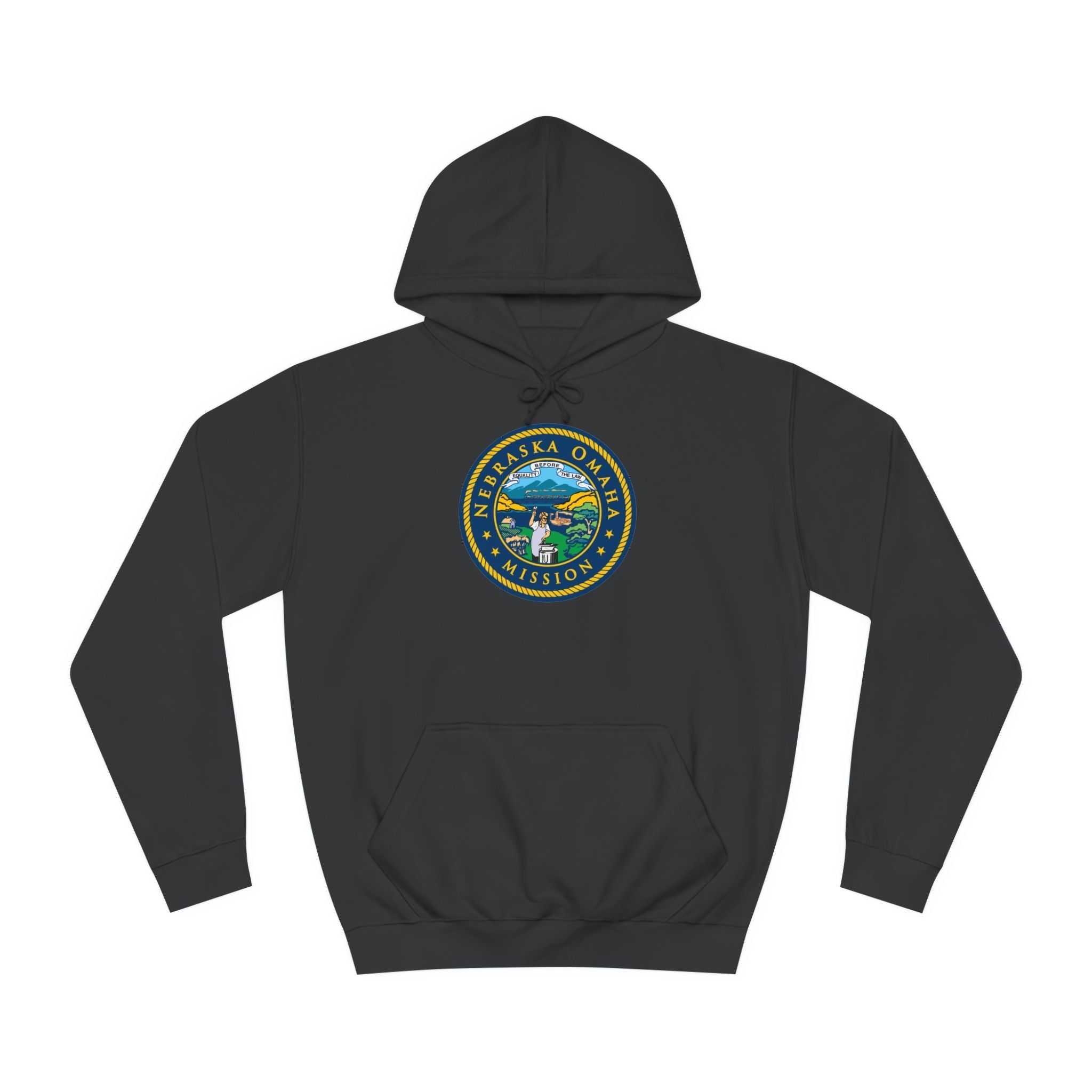 Nebraska Omaha Mission State Flag Logo (Black Border) College Hoodie - Mission Wishlist - LDS Missionary Gift Store