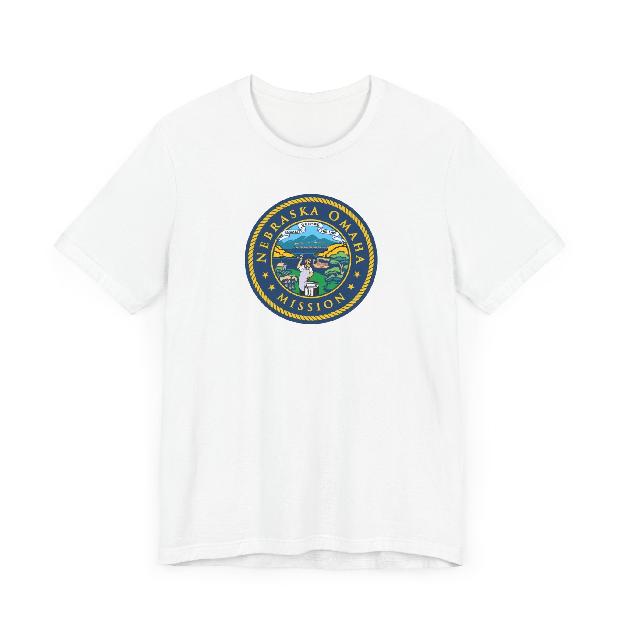 Nebraska Omaha Mission State Flag Logo (Black Border) T-shirt - Mission Wishlist - LDS Missionary Gift Store