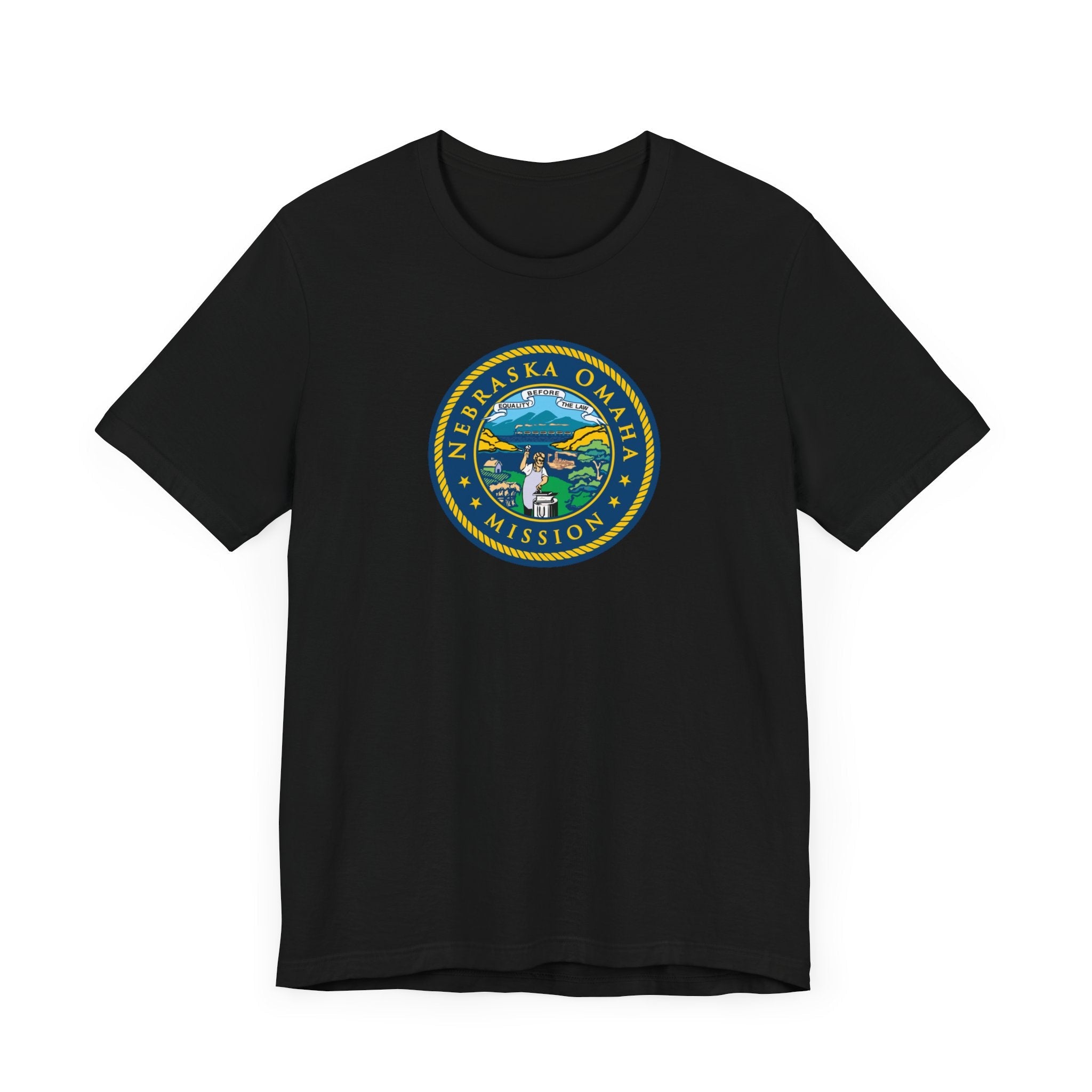 Nebraska Omaha Mission State Flag Logo (White Border) T-shirt - Mission Wishlist - LDS Missionary Gift Store