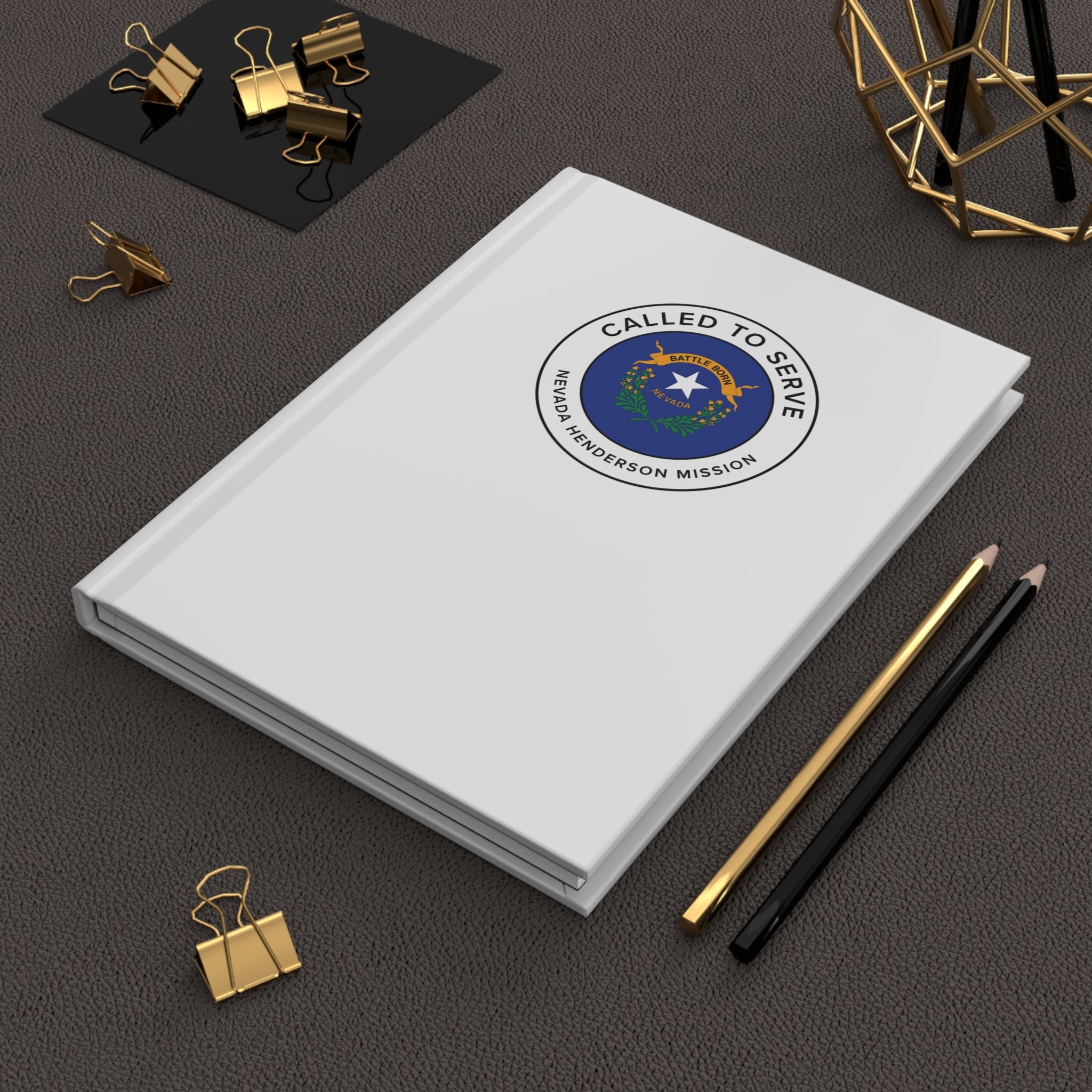 Nevada Henderson Mission Circle Flag Called to Serve White Hardcover Journal Matte - Mission Wishlist - LDS Missionary Gift Store