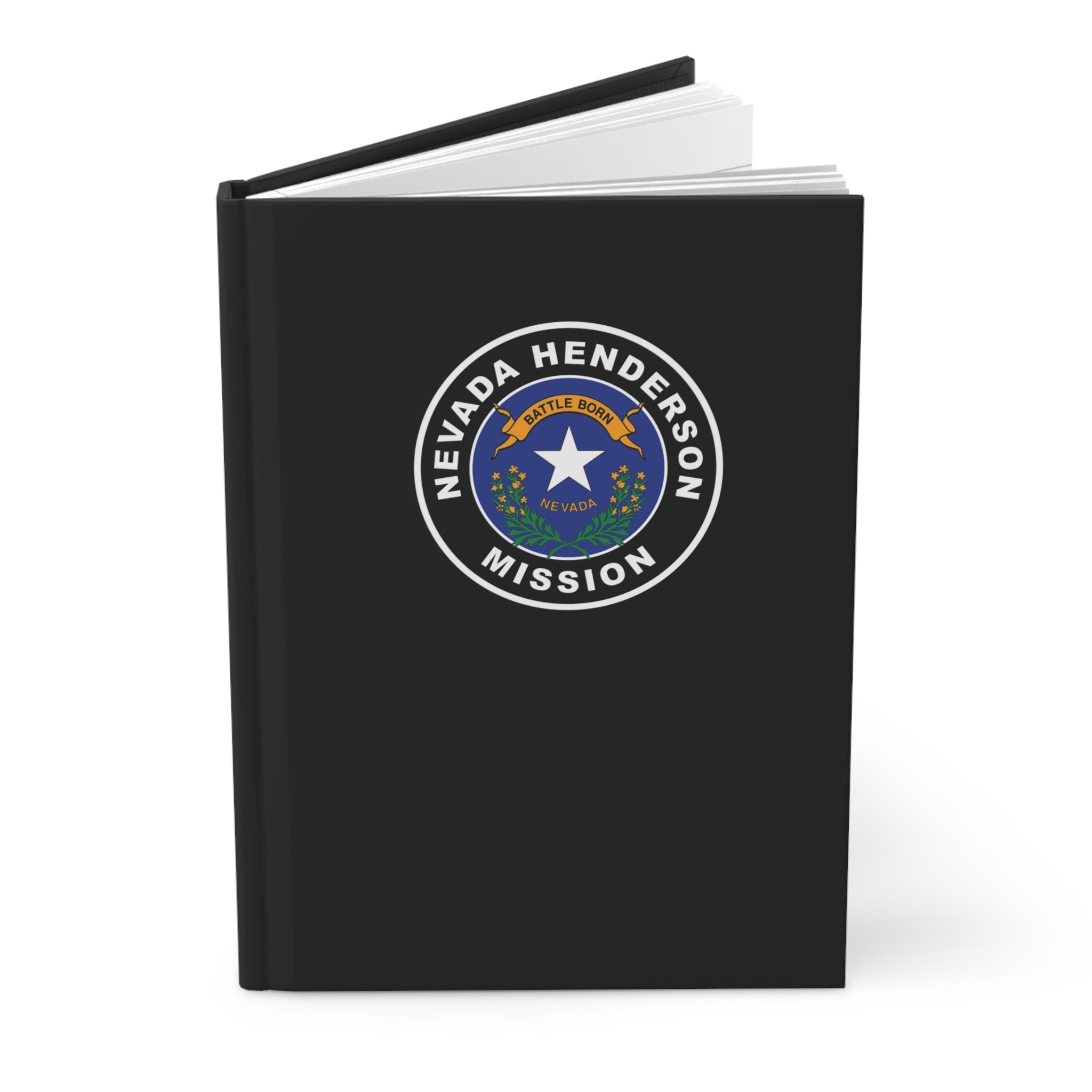 Nevada Henderson Mission Logo Design Black Hardcover Journal Matte - Mission Wishlist - LDS Missionary Gift Store