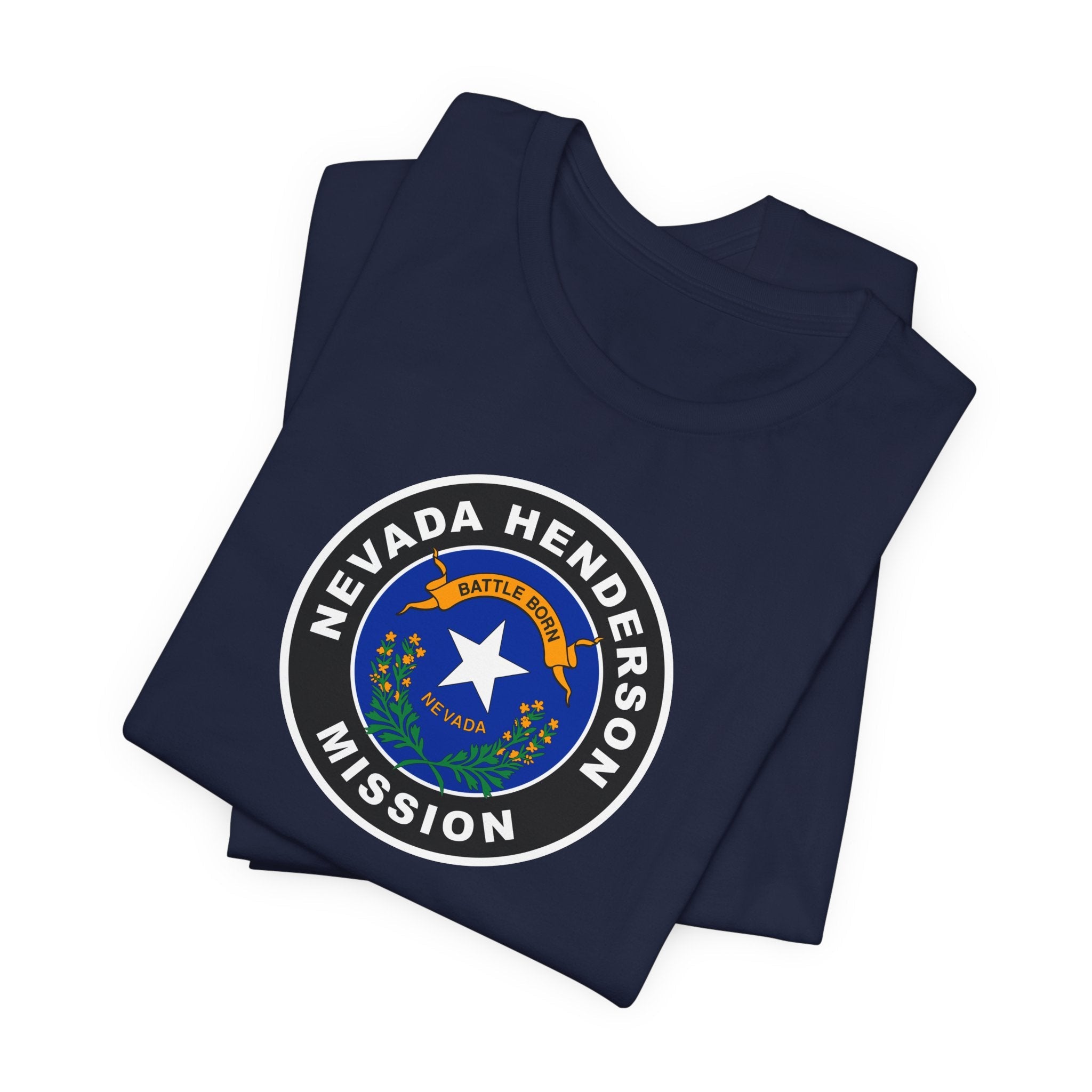 Nevada Henderson Mission State Flag Logo (Black Border) T-shirt - Mission Wishlist - LDS Missionary Gift Store