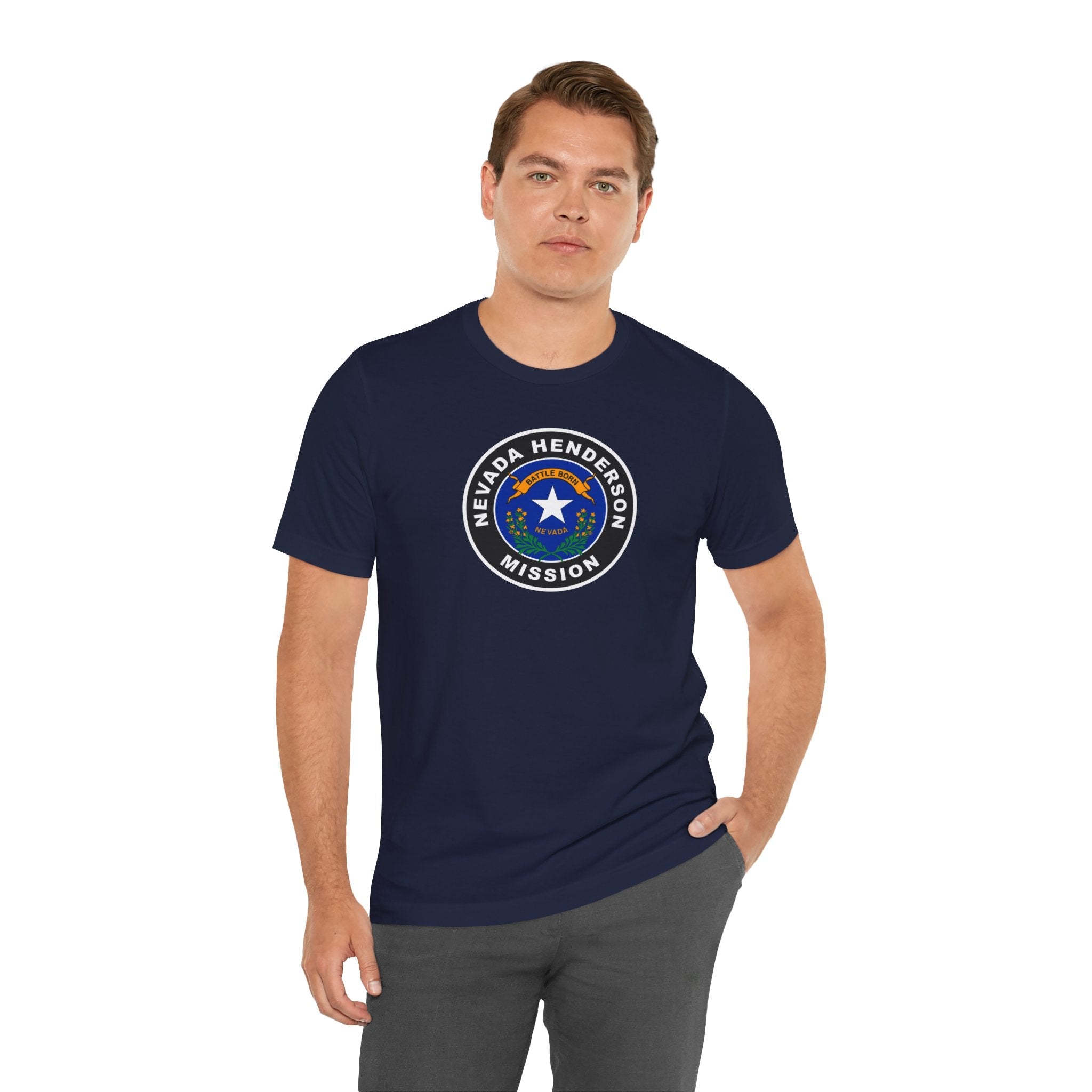 Nevada Henderson Mission State Flag Logo (Black Border) T-shirt - Mission Wishlist - LDS Missionary Gift Store