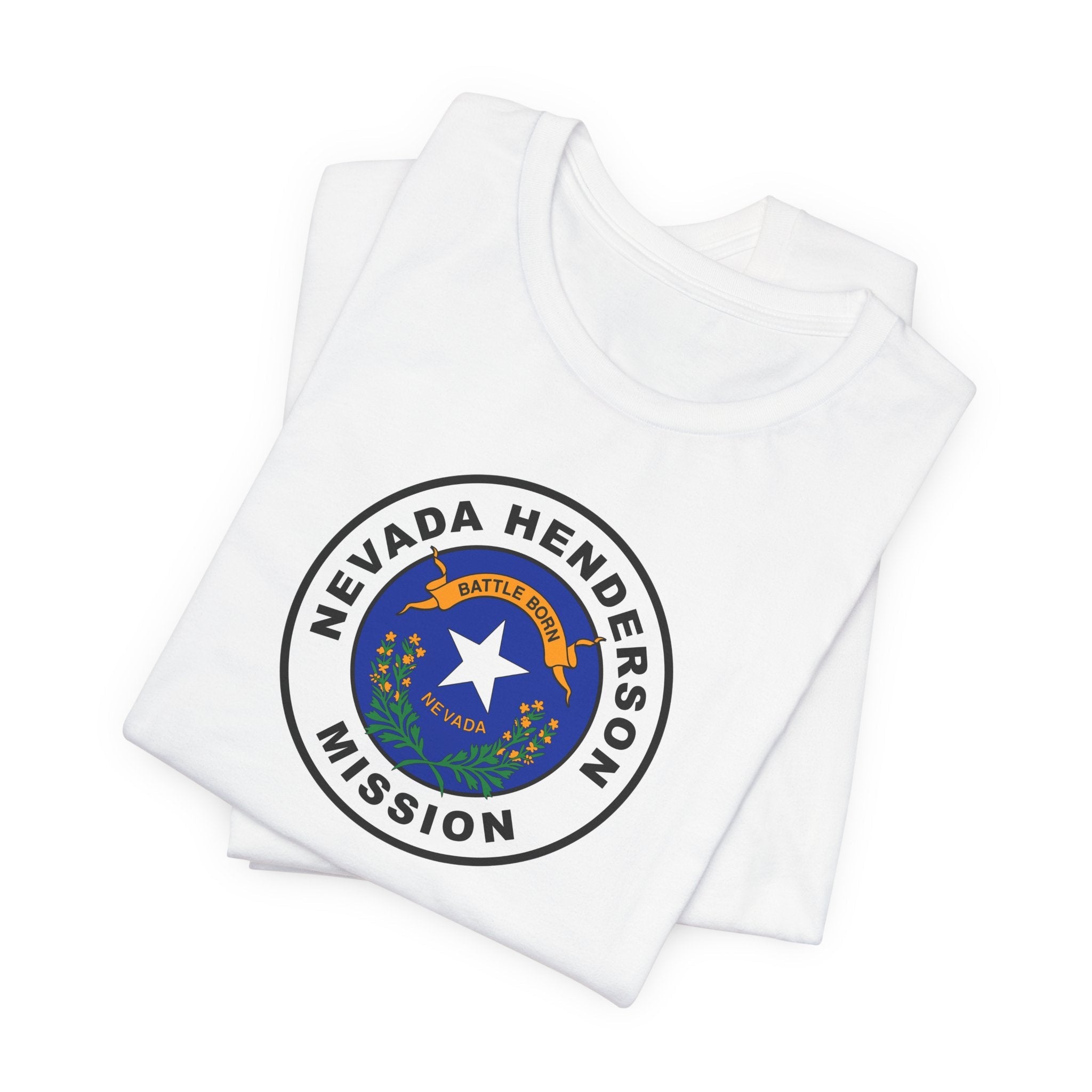 Nevada Henderson Mission State Flag Logo (White Border) T-shirt - Mission Wishlist - LDS Missionary Gift Store