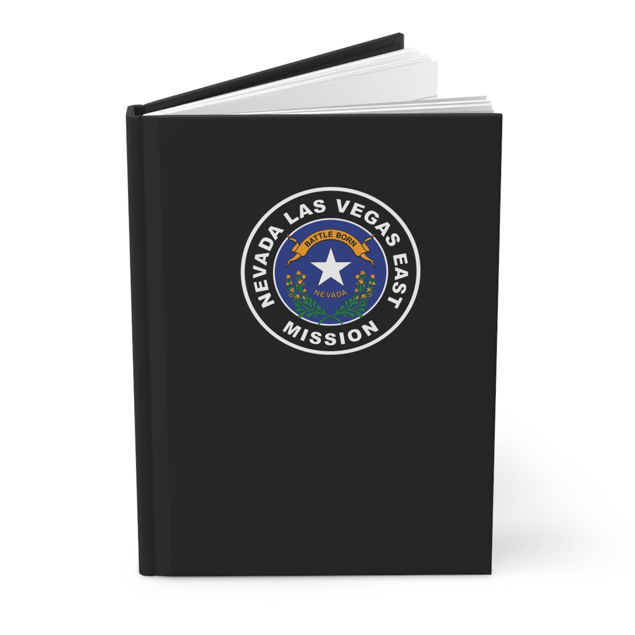 Nevada Las Vegas East Mission Logo Design Black Hardcover Journal Matte - Latter-Day Saint LDS Missionary Gift - Book of Mormon