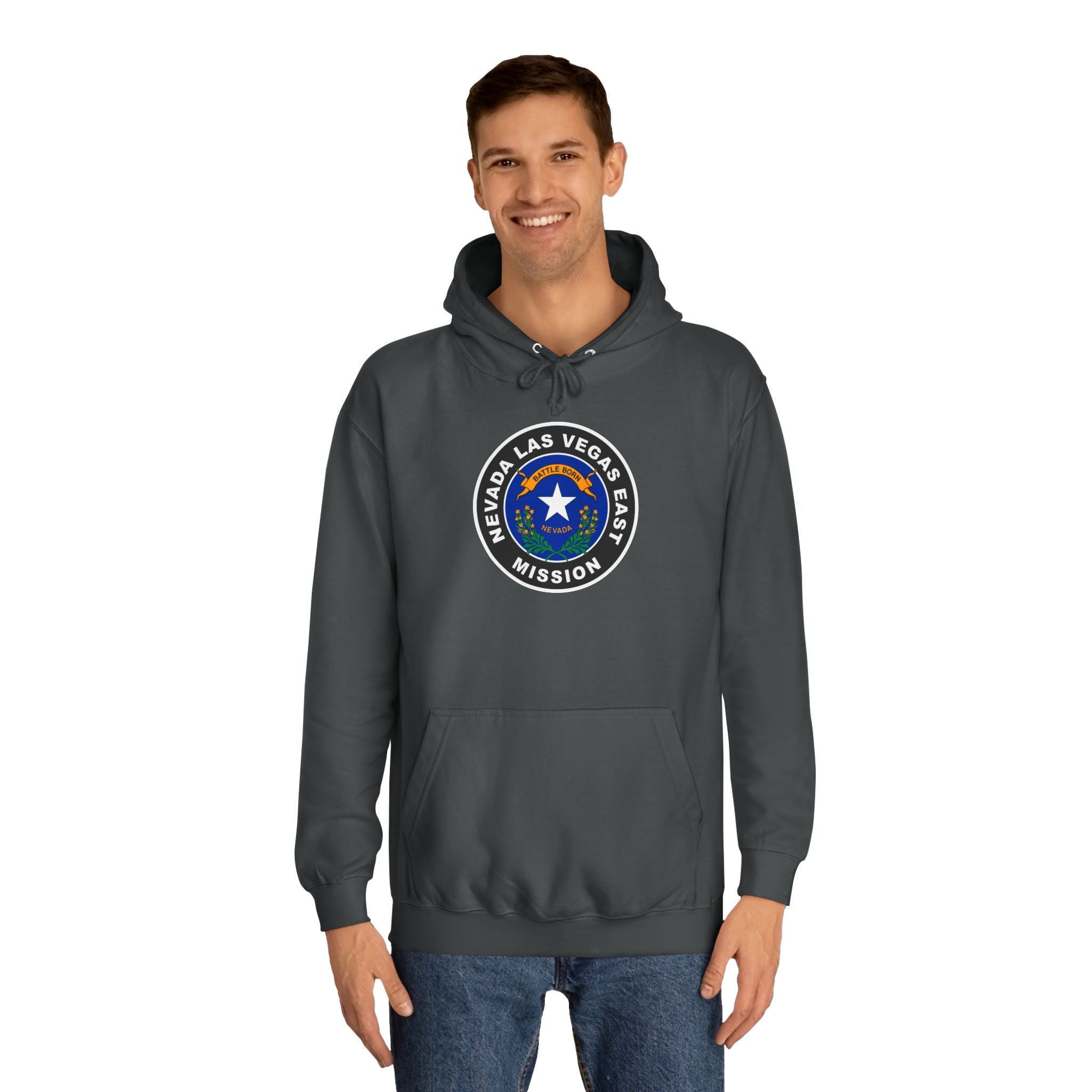 Nevada Las Vegas East Mission State Flag Logo (Black Border) College Hoodie - Mission Wishlist - LDS Missionary Gift Store
