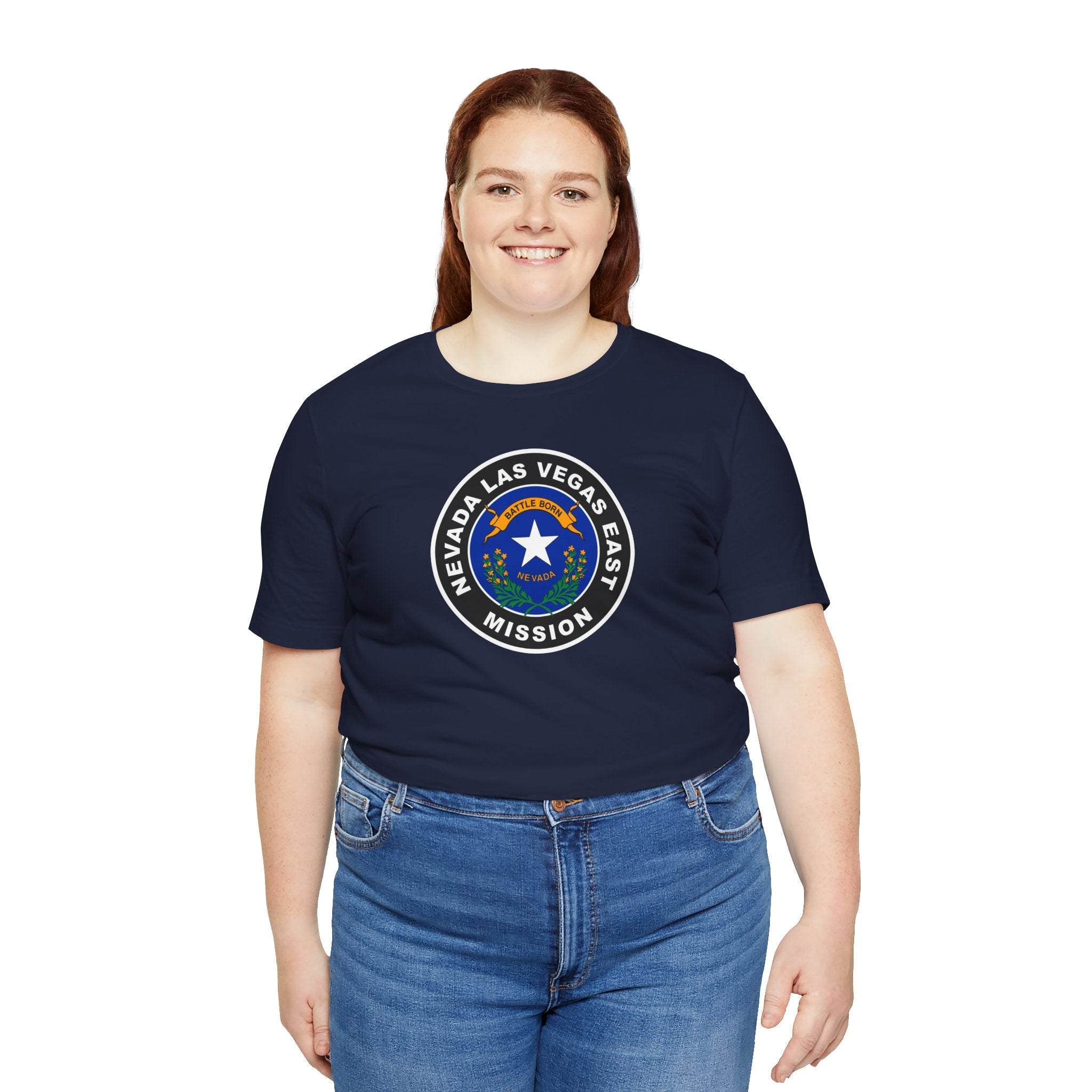Nevada Las Vegas East Mission State Flag Logo (Black Border) T-shirt - Mission Wishlist - LDS Missionary Gift Store
