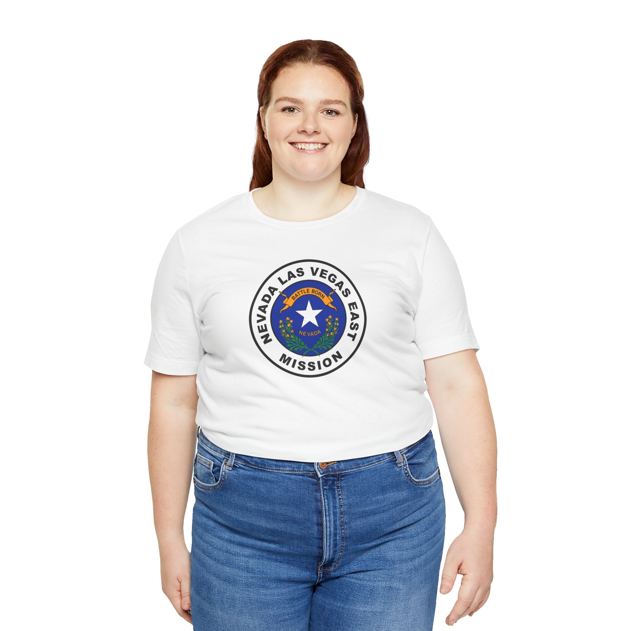 Nevada Las Vegas East Mission State Flag Logo (White Border) T-shirt - Mission Wishlist - LDS Missionary Gift Store