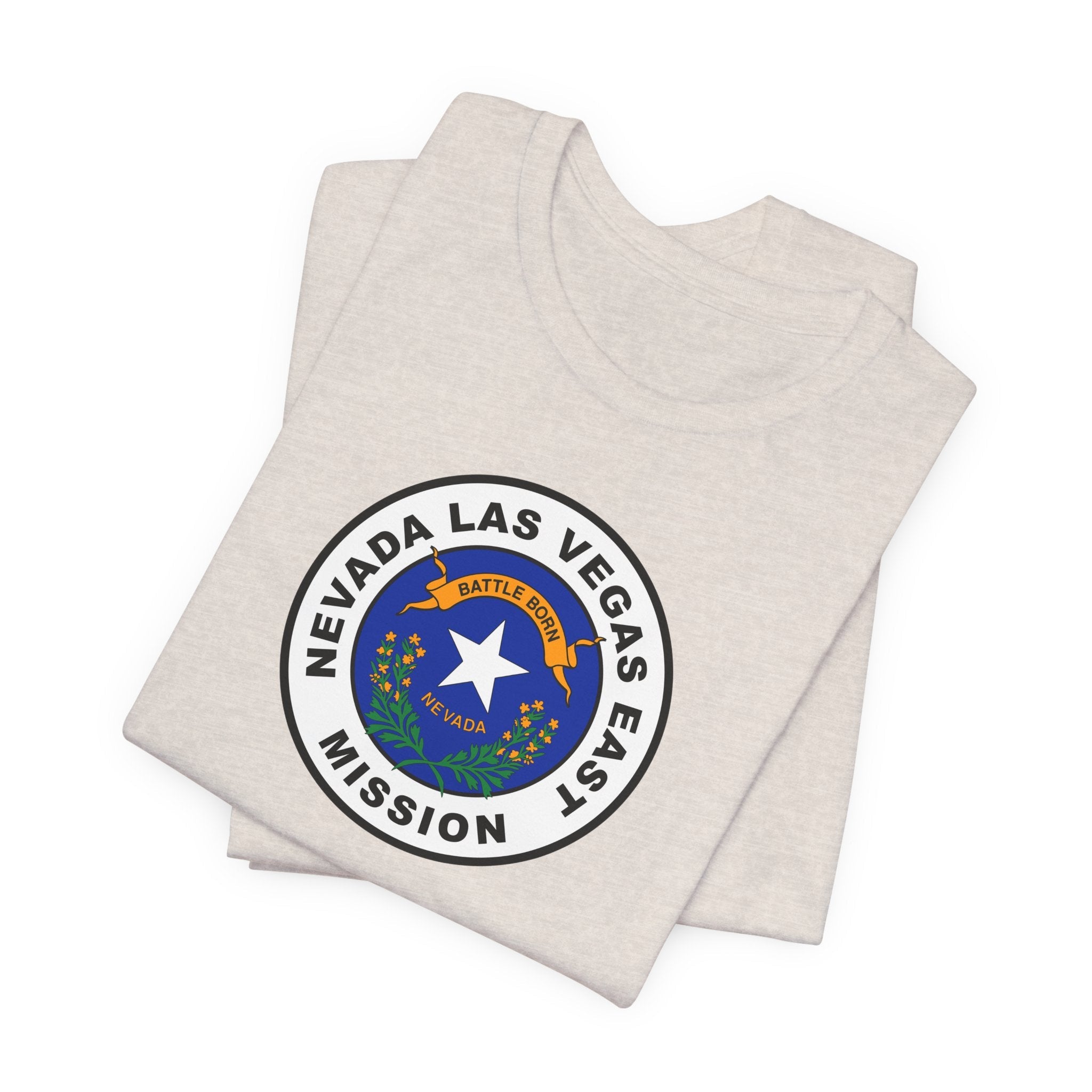 Nevada Las Vegas East Mission State Flag Logo (White Border) T-shirt - Mission Wishlist - LDS Missionary Gift Store