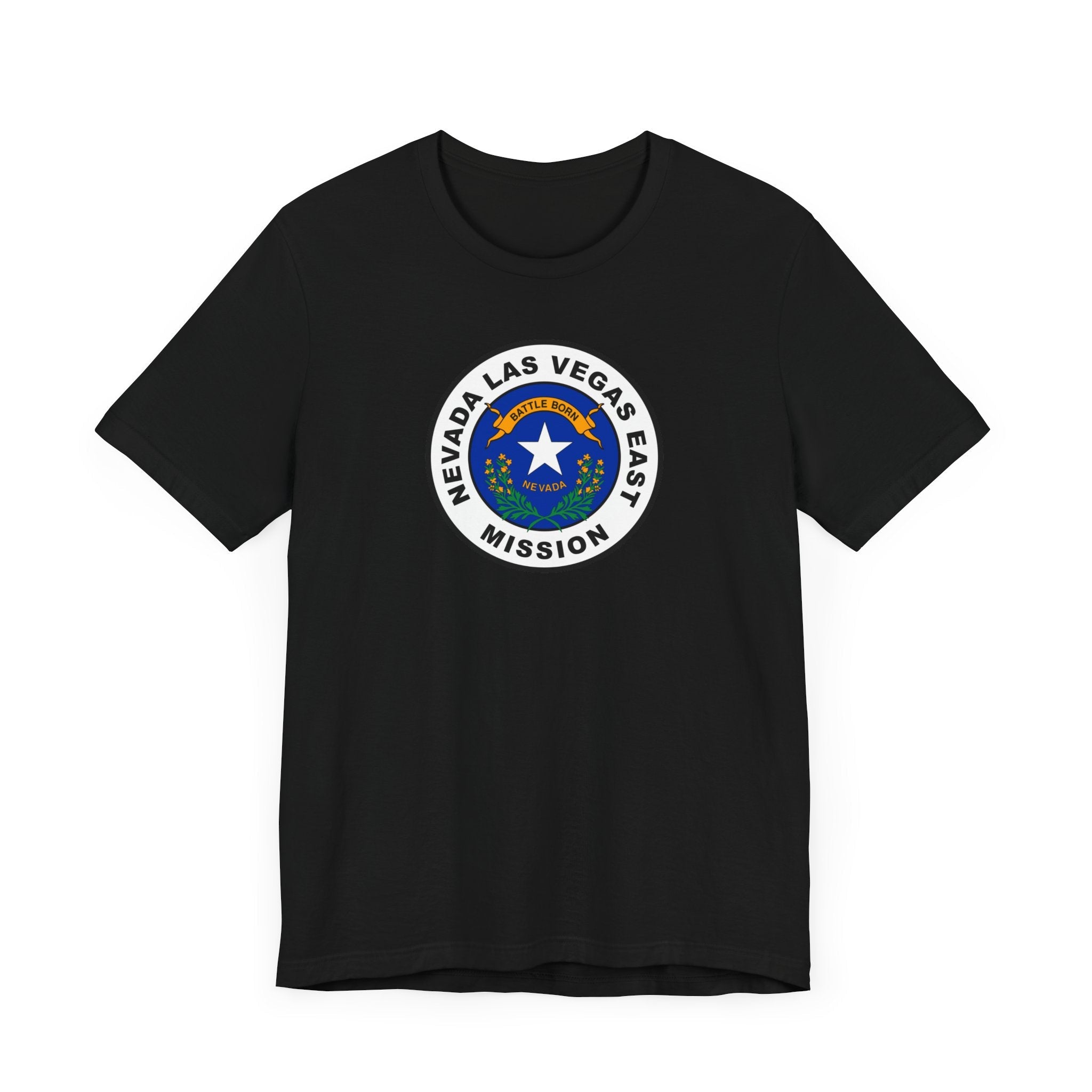 Nevada Las Vegas East Mission State Flag Logo (White Border) T-shirt - Mission Wishlist - LDS Missionary Gift Store
