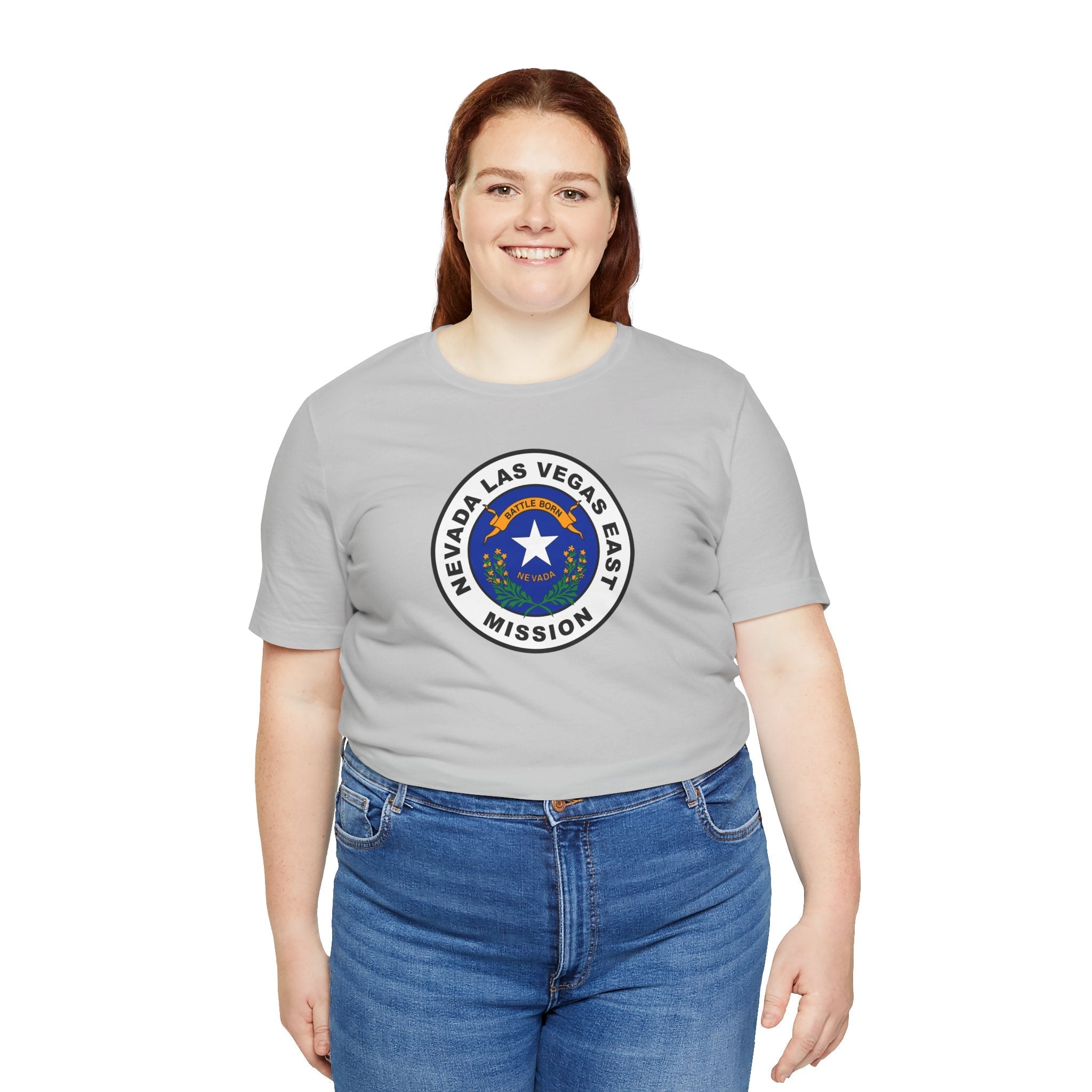 Nevada Las Vegas East Mission State Flag Logo (White Border) T-shirt - Mission Wishlist - LDS Missionary Gift Store