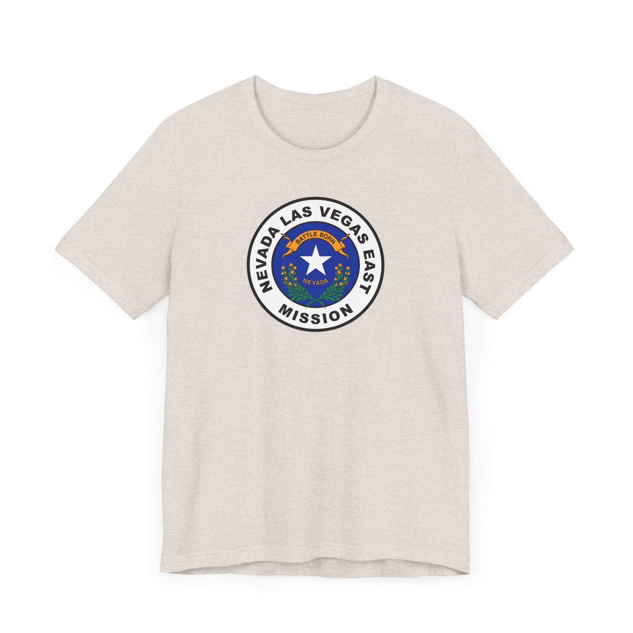 Nevada Las Vegas East Mission State Flag Logo (White Border) T-shirt - Mission Wishlist - LDS Missionary Gift Store