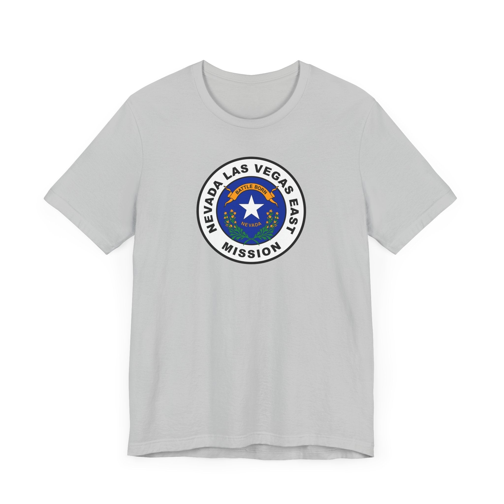 Nevada Las Vegas East Mission State Flag Logo (White Border) T-shirt - Mission Wishlist - LDS Missionary Gift Store