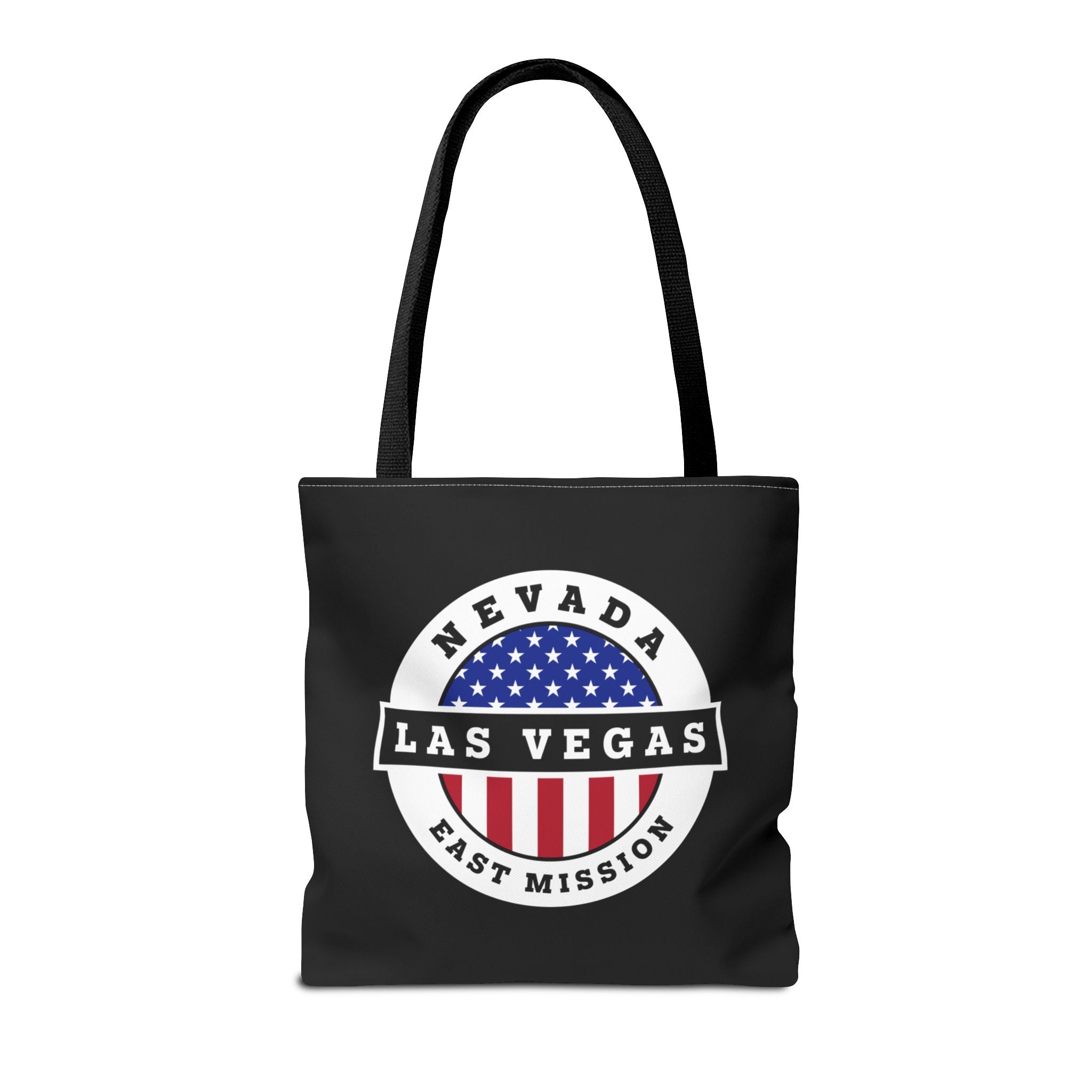 Nevada Las Vegas East Mission USA Flag Logo Tote Bag Black - Mission Wishlist - LDS Missionary Gift Store