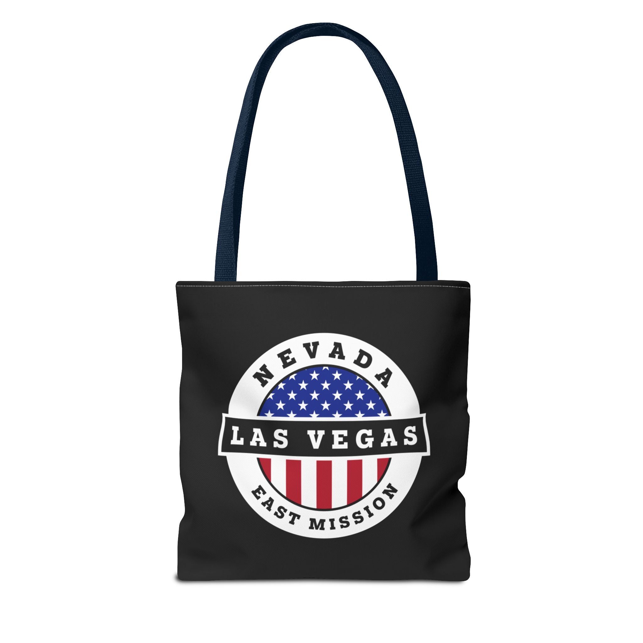 Nevada Las Vegas East Mission USA Flag Logo Tote Bag Black - Mission Wishlist - LDS Missionary Gift Store