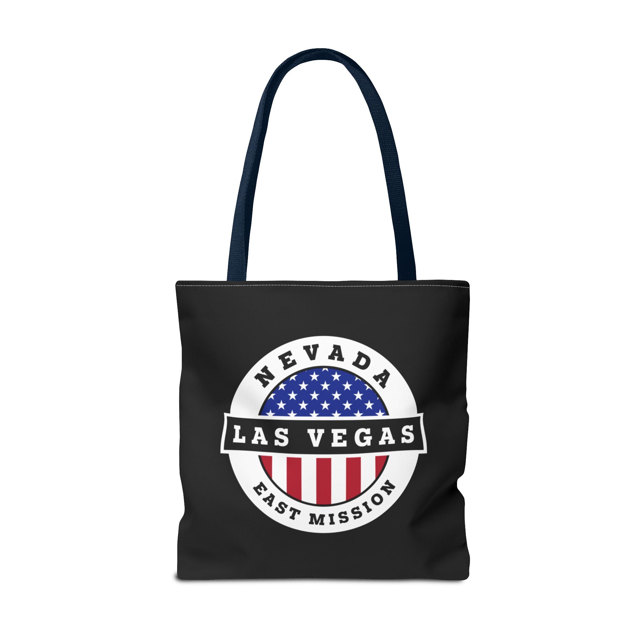 Nevada Las Vegas East Mission USA Flag Logo Tote Bag Black - Mission Wishlist - LDS Missionary Gift Store