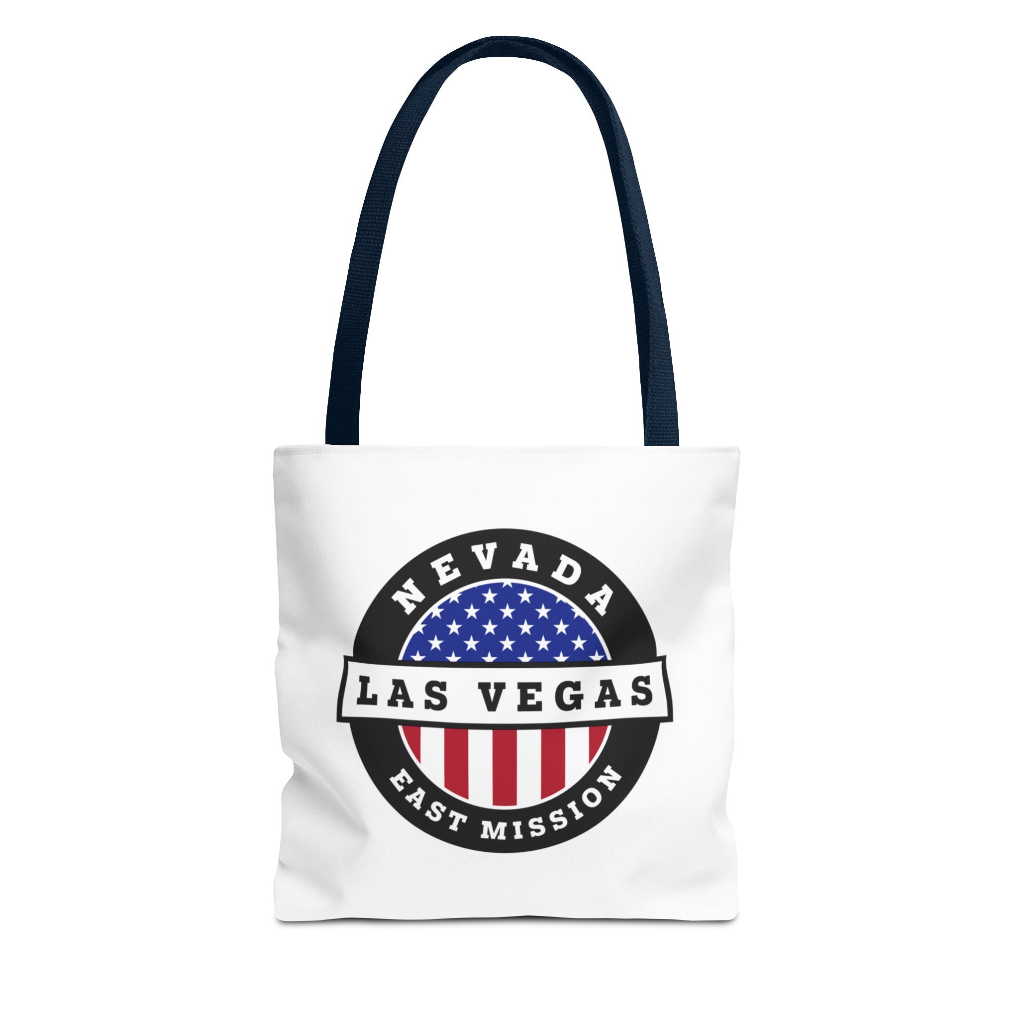 Nevada Las Vegas East Mission USA Flag Logo Tote Bag White - Mission Wishlist - LDS Missionary Gift Store