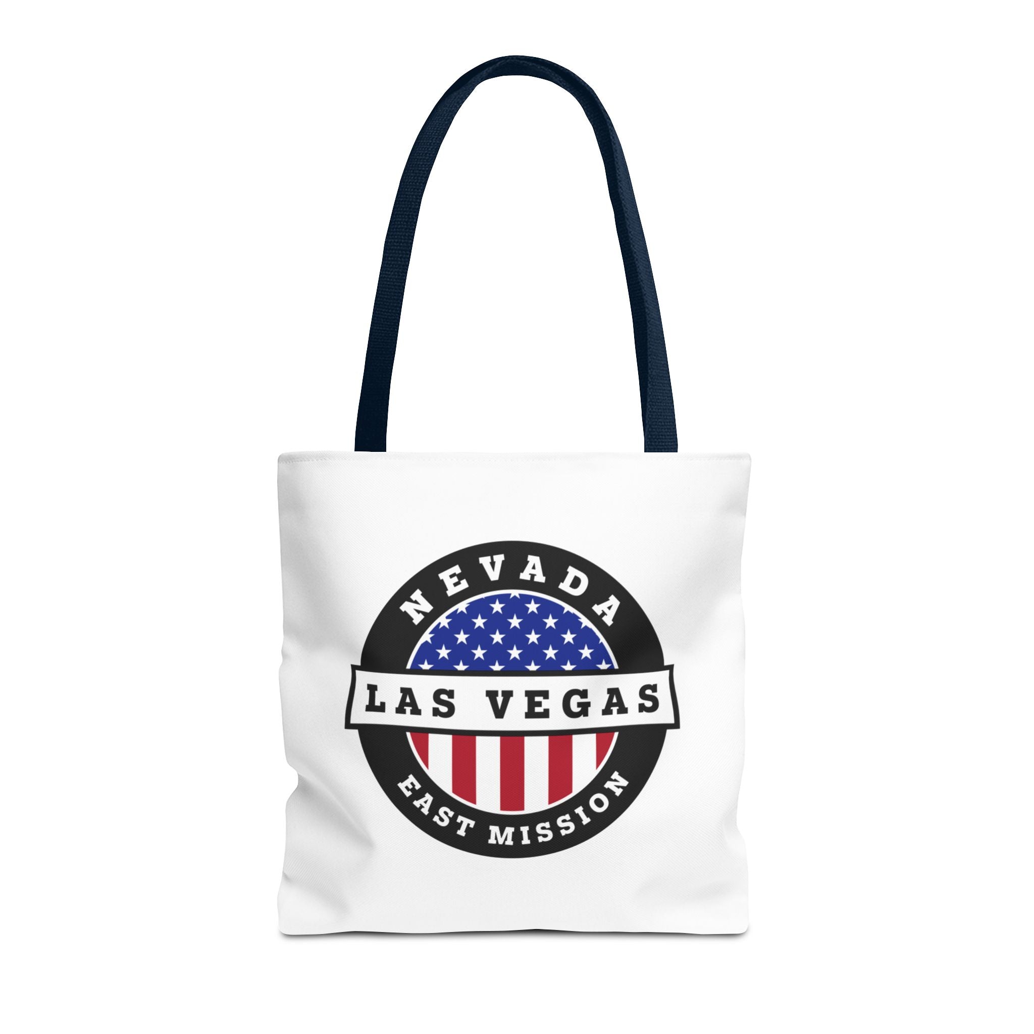 Nevada Las Vegas East Mission USA Flag Logo Tote Bag White - Mission Wishlist - LDS Missionary Gift Store