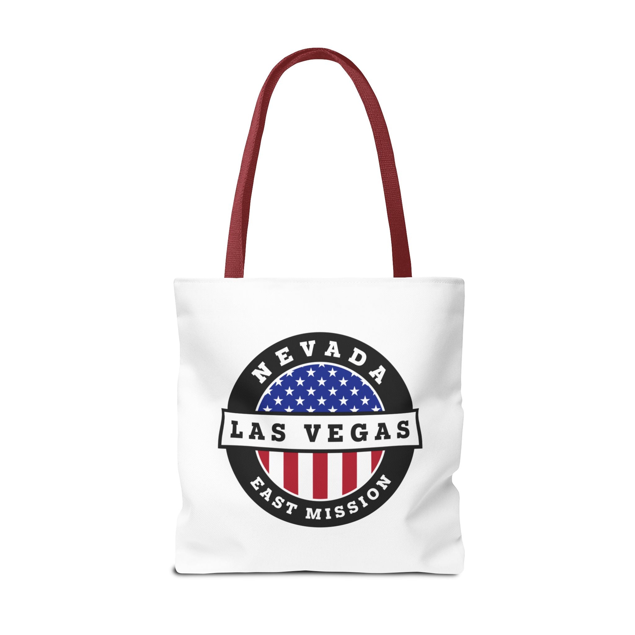 Nevada Las Vegas East Mission USA Flag Logo Tote Bag White - Mission Wishlist - LDS Missionary Gift Store