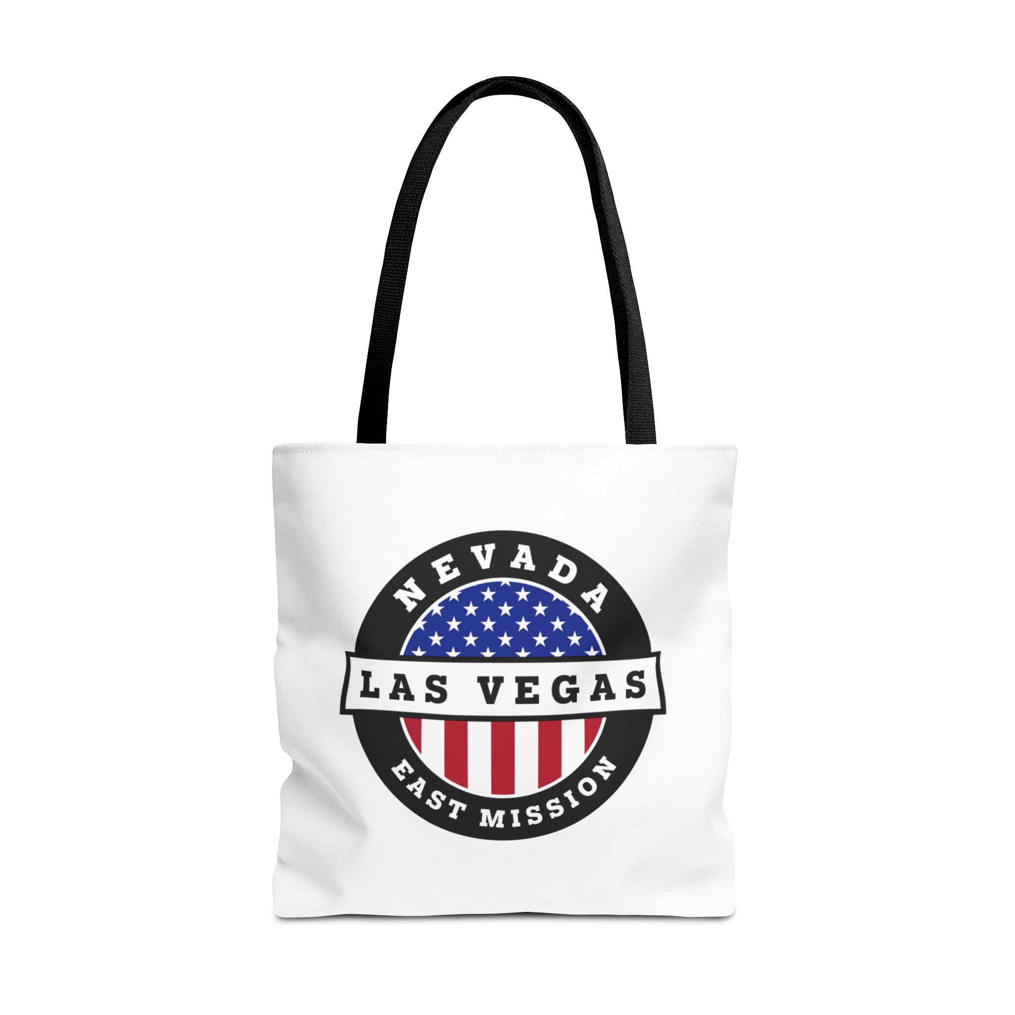 Nevada Las Vegas East Mission USA Flag Logo Tote Bag White - Mission Wishlist - LDS Missionary Gift Store