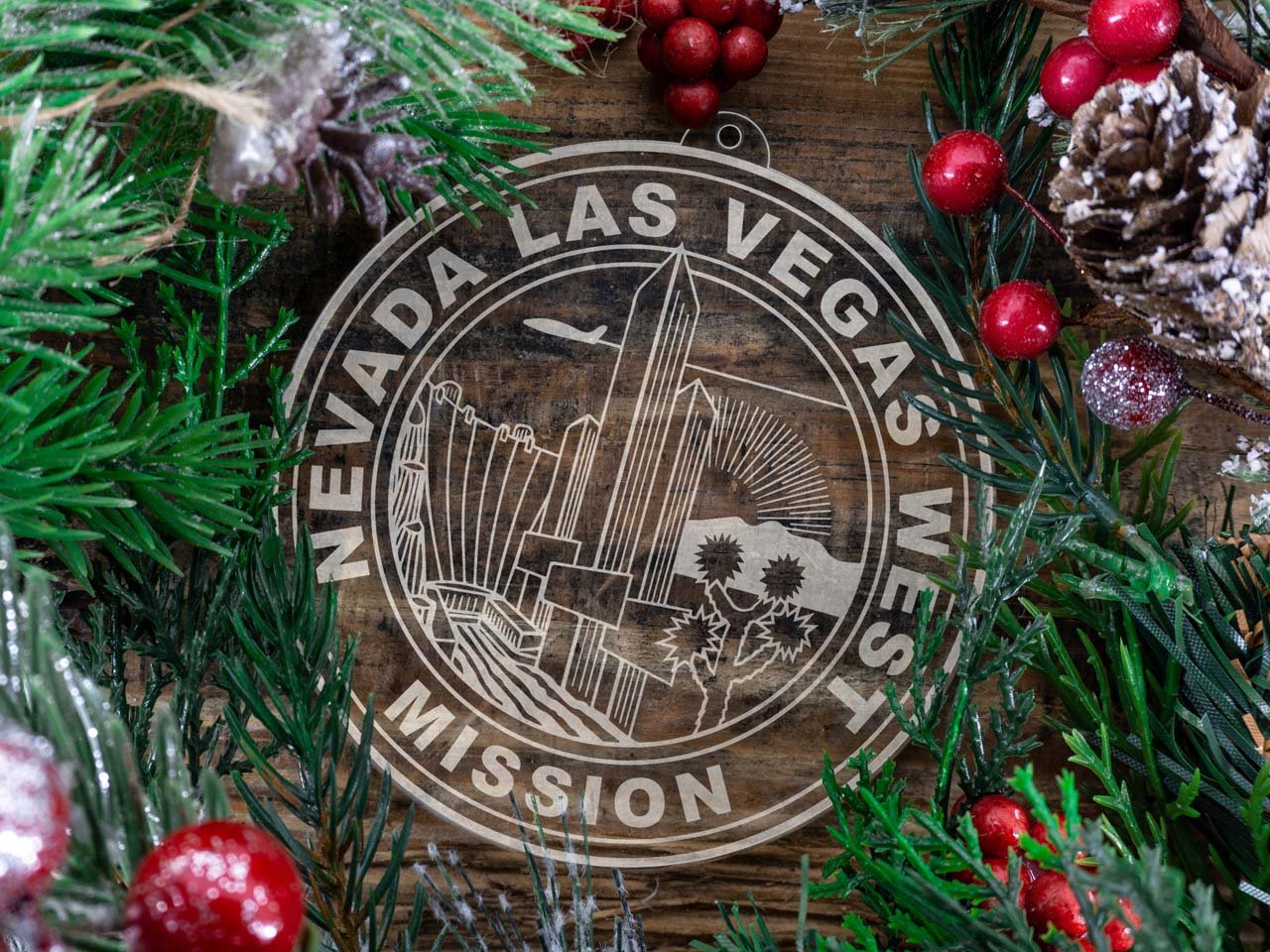 Nevada Las Vegas West Mission Christmas Ornament - Latter-Day Saint LDS Missionary Gift - Book of Mormon