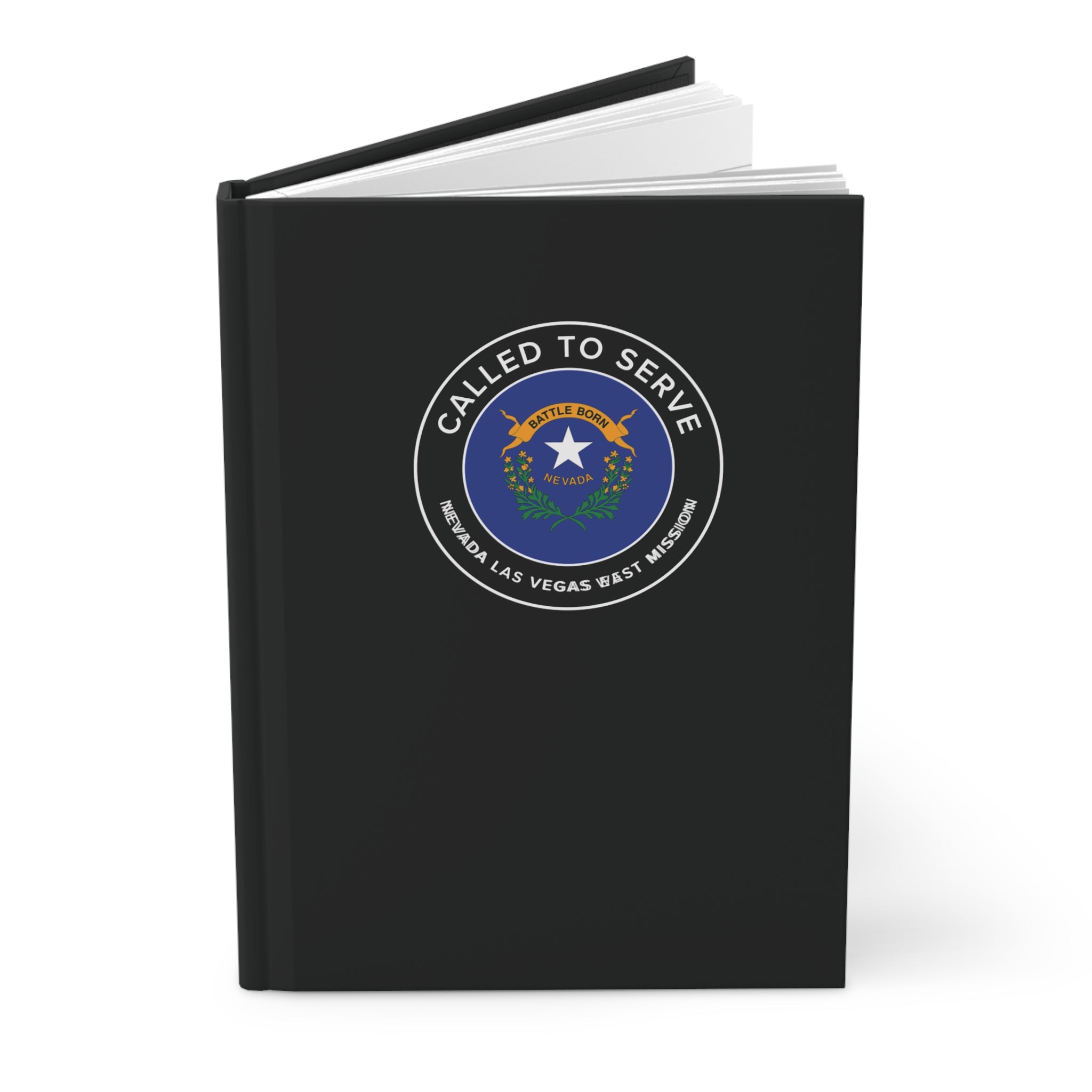 Nevada Las Vegas West Mission Circle Flag Called to Serve Black Hardcover Journal Matte - Mission Wishlist - LDS Missionary Gift Store