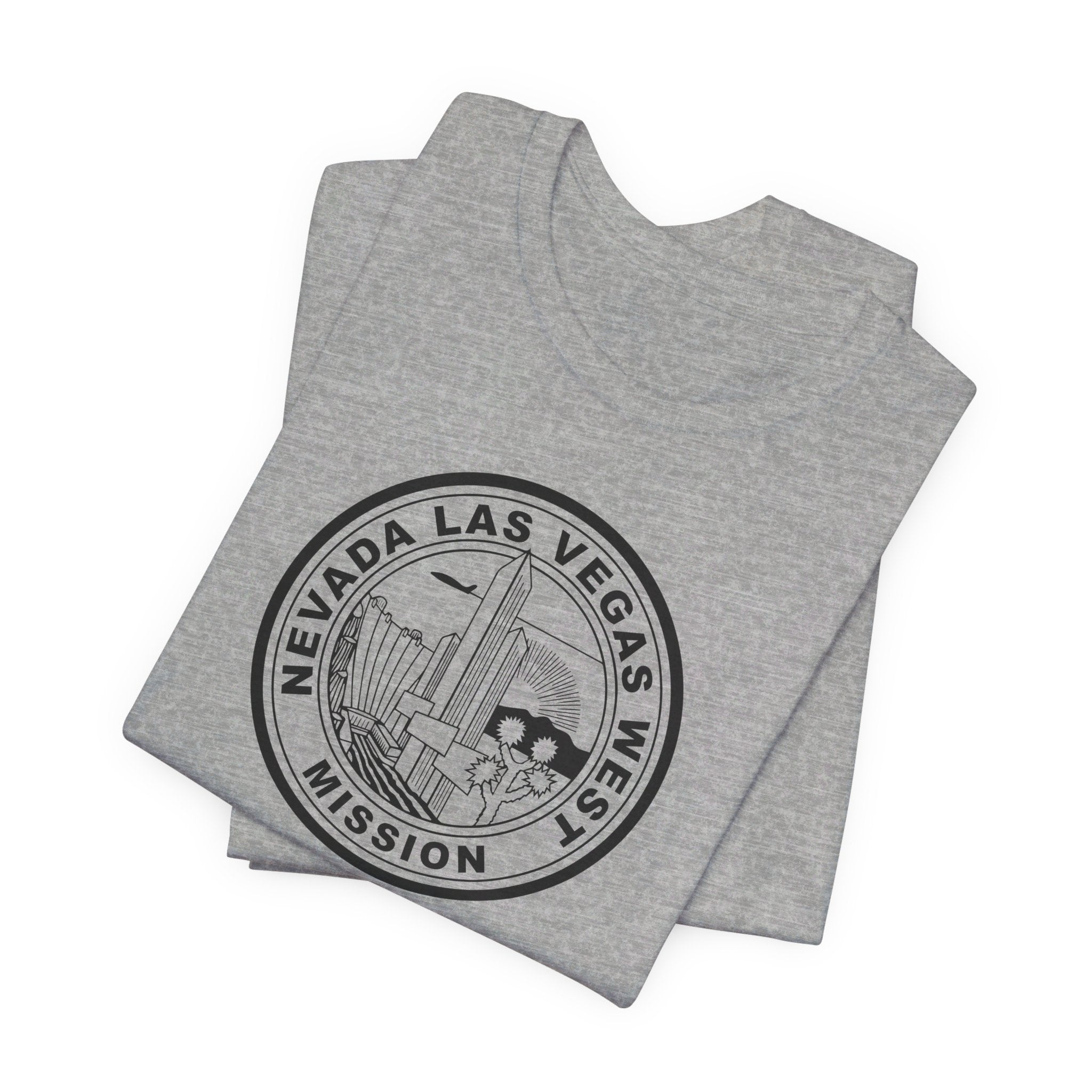 Nevada Las Vegas West Mission Circular Monochrome Logo T-Shirt - Mission Wishlist - LDS Missionary Gift Store