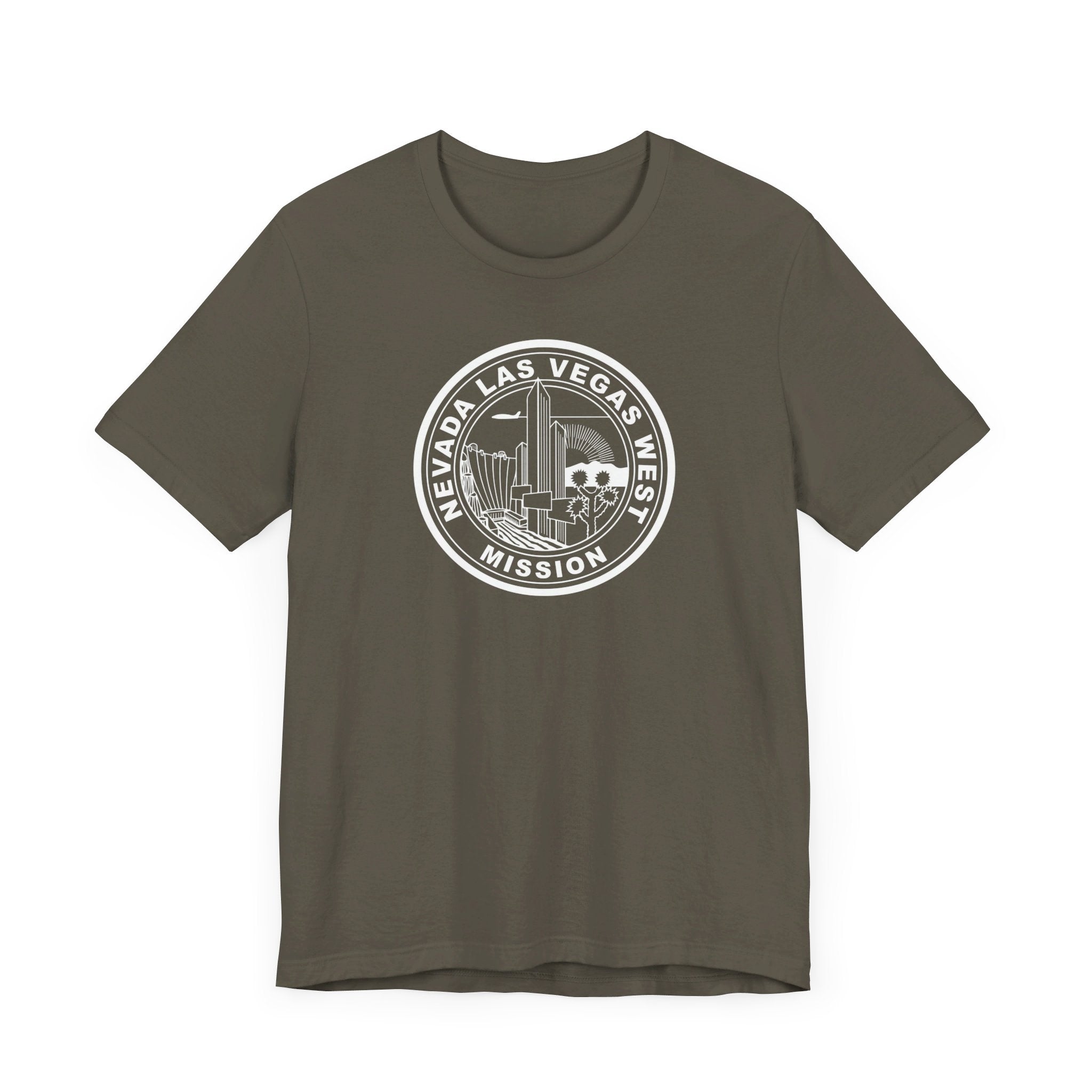 Nevada Las Vegas West Mission Circular Monochrome Logo T-Shirt - Mission Wishlist - LDS Missionary Gift Store