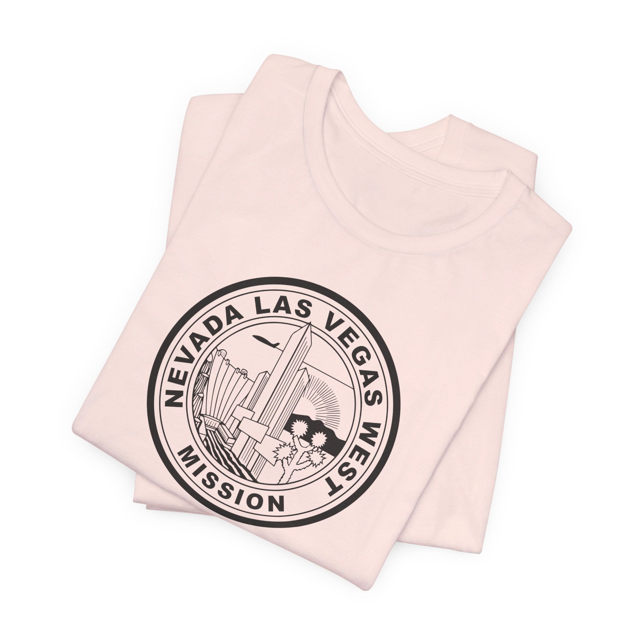 Nevada Las Vegas West Mission Circular Monochrome Logo T-Shirt - Mission Wishlist - LDS Missionary Gift Store