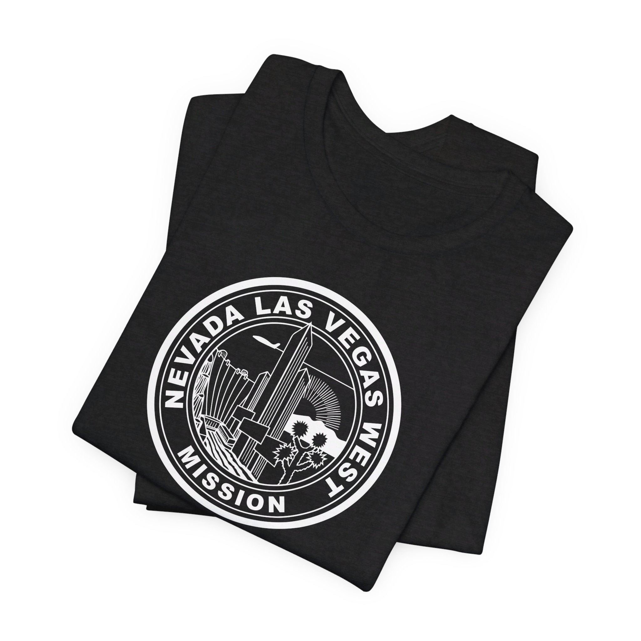 Nevada Las Vegas West Mission Circular Monochrome Logo T-Shirt - Mission Wishlist - LDS Missionary Gift Store