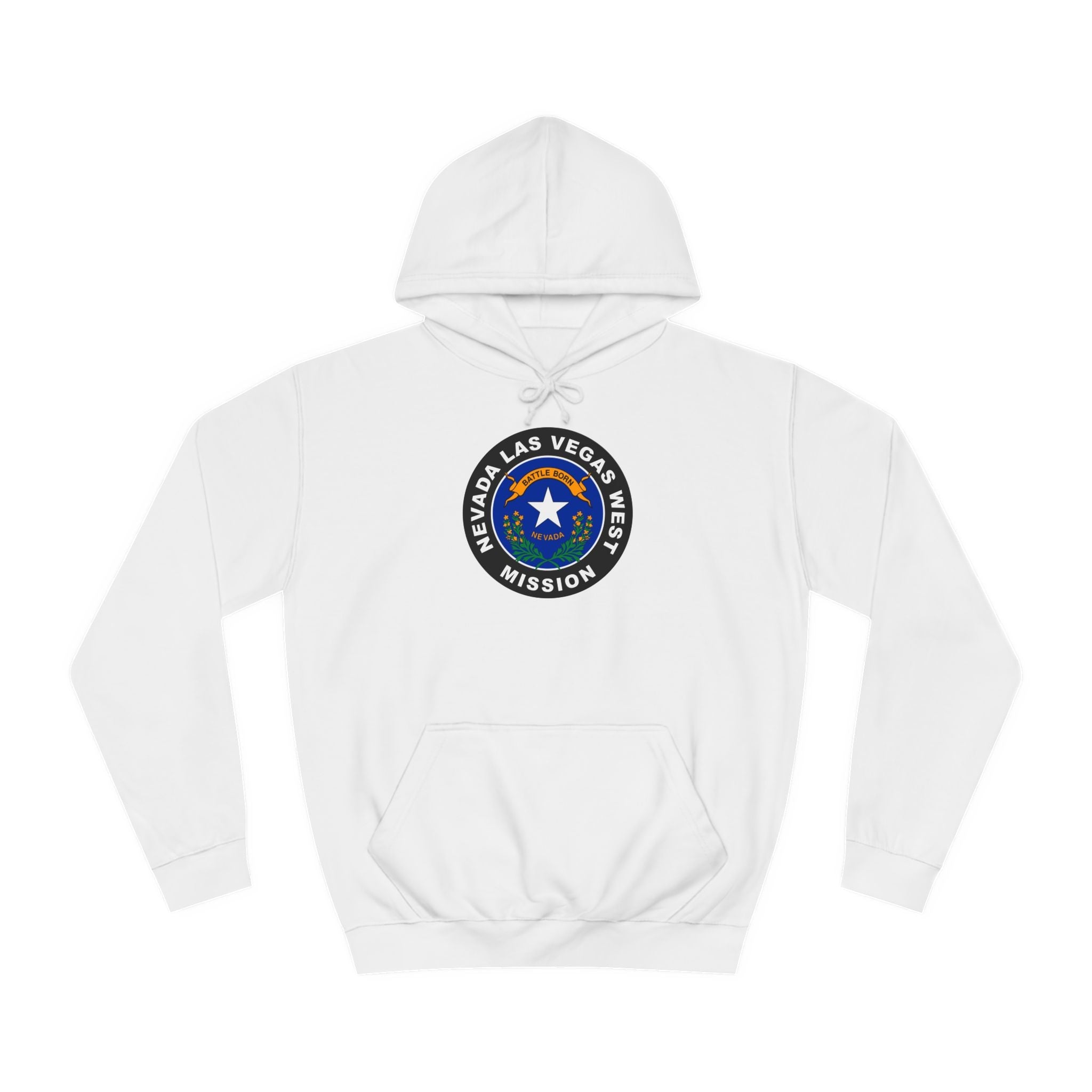 Nevada Las Vegas West Mission State Flag Logo (Black Border) College Hoodie - Mission Wishlist - LDS Missionary Gift Store