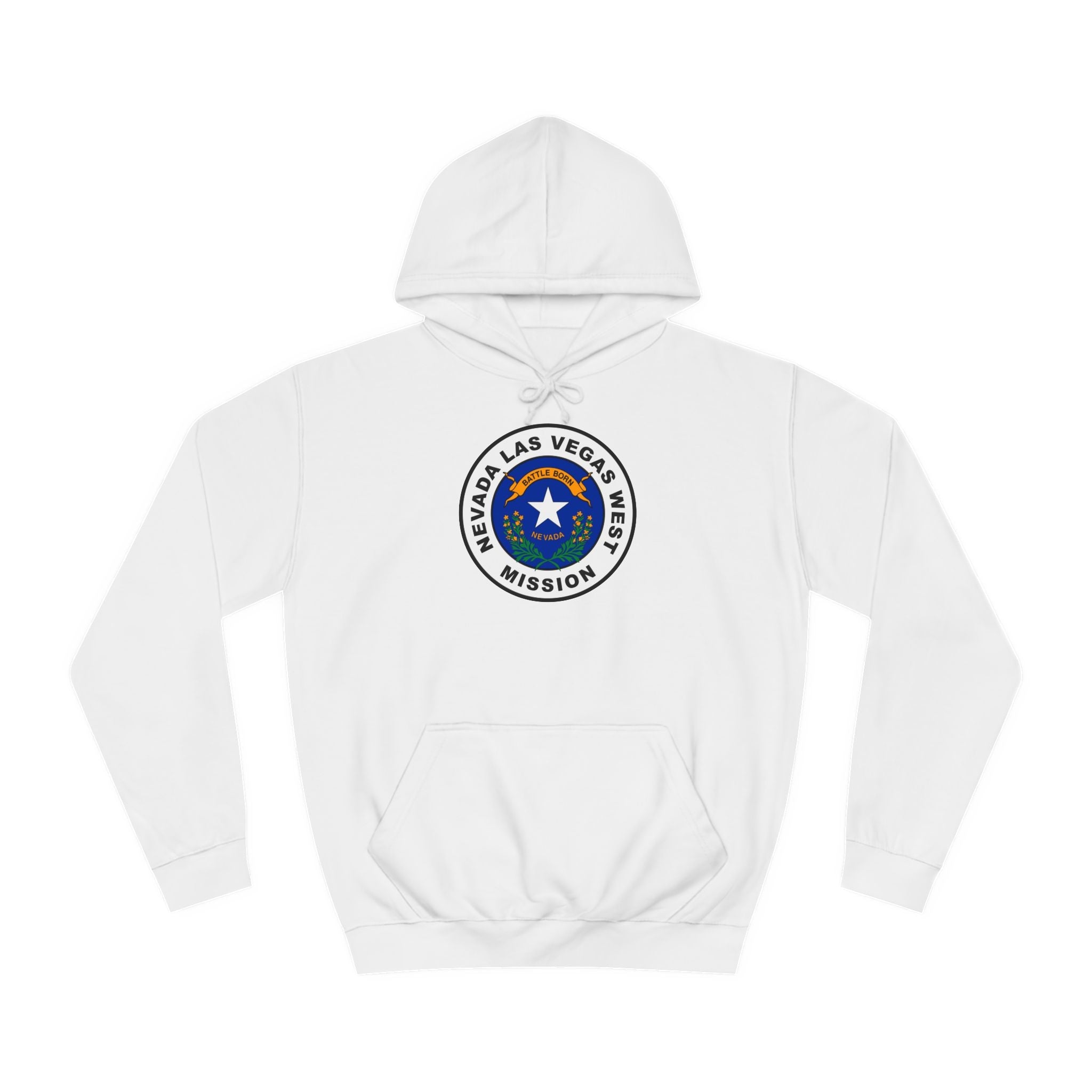 Nevada Las Vegas West Mission State Flag Logo (White Border) College Hoodie - Mission Wishlist - LDS Missionary Gift Store
